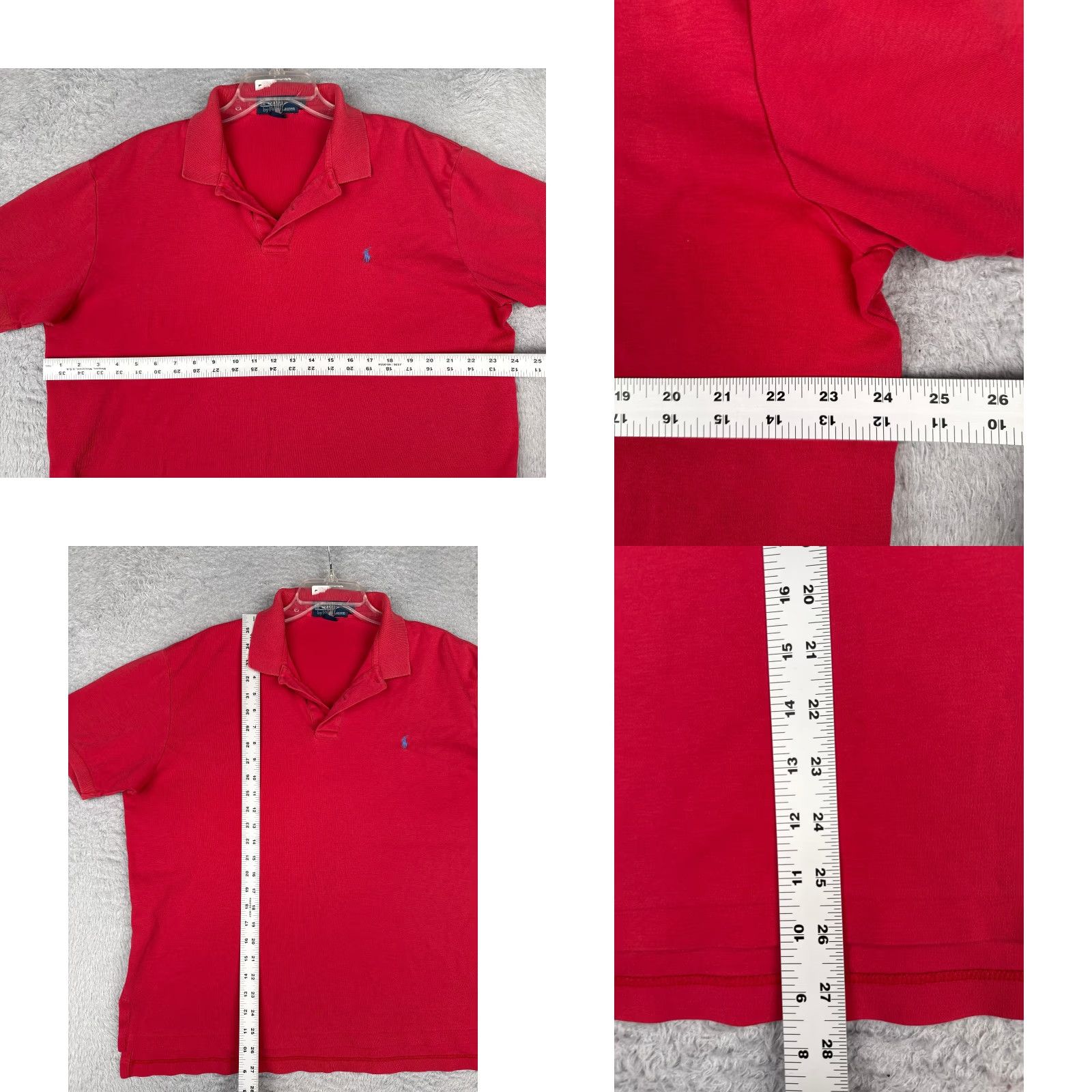 Ralph Lauren VINTAGE Ralph Lauren Polo Shirt Men L Red 100% Cotton Short Sleeve Polo Size US L / EU 52-54 / 3 - 8 Thumbnail