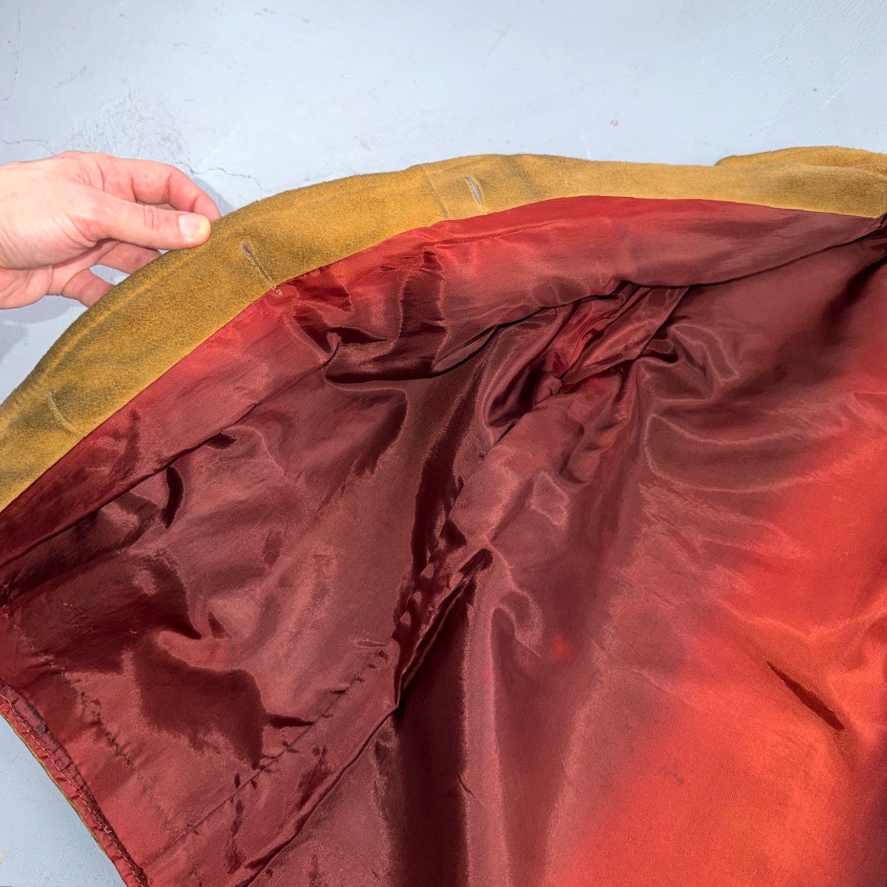 Vintage VINTAGE 1950s Brown Suede Jacket Leather Distressed Rockabilly Ricky Chore Large Mens Size US L / EU 52-54 / 3 - 5 Thumbnail