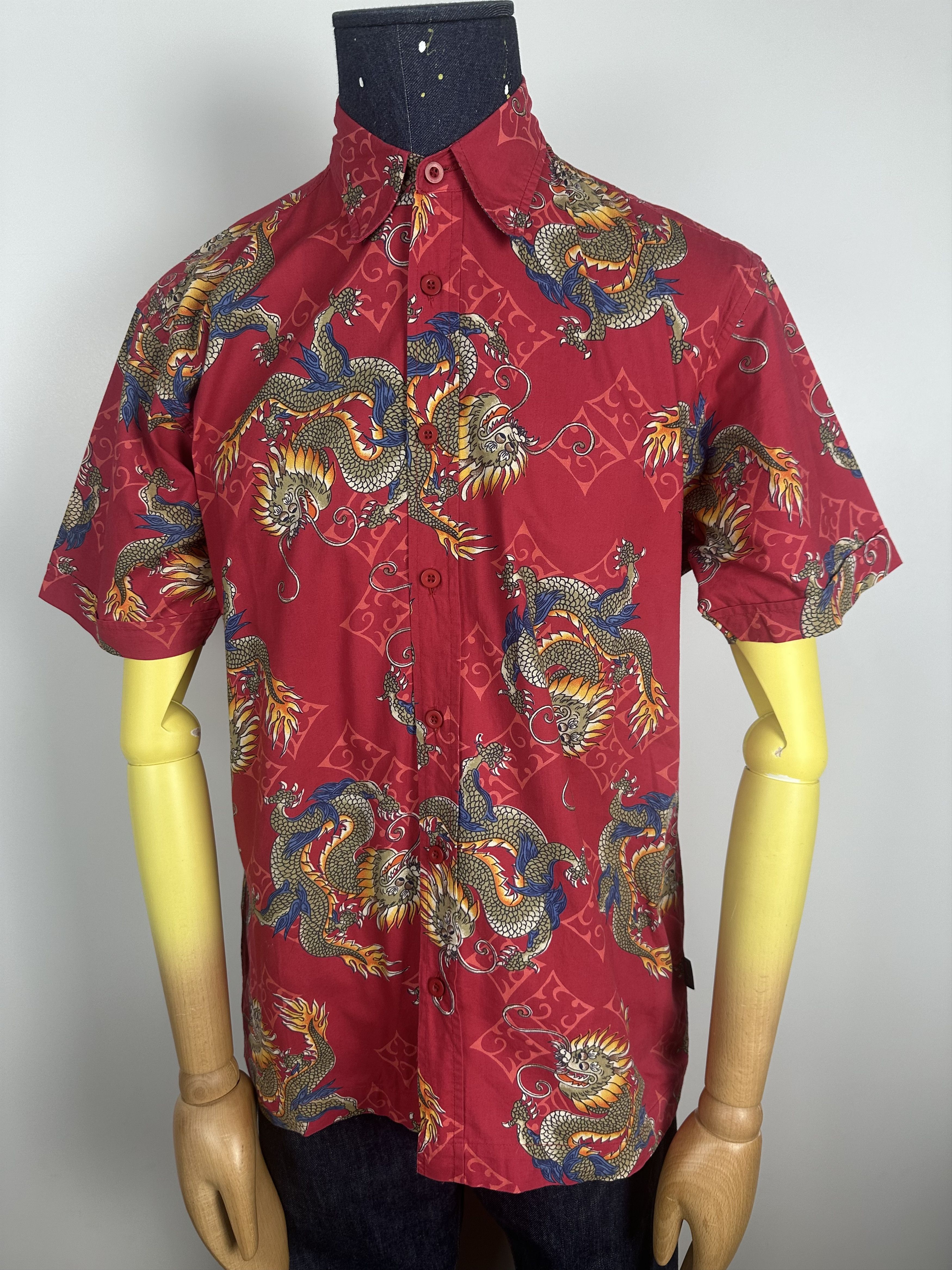 Vintage Dragon Vintage Button down 90s Unisex oversized blouse print Size US M / EU 48-50 / 2 - 1 Thumbnail