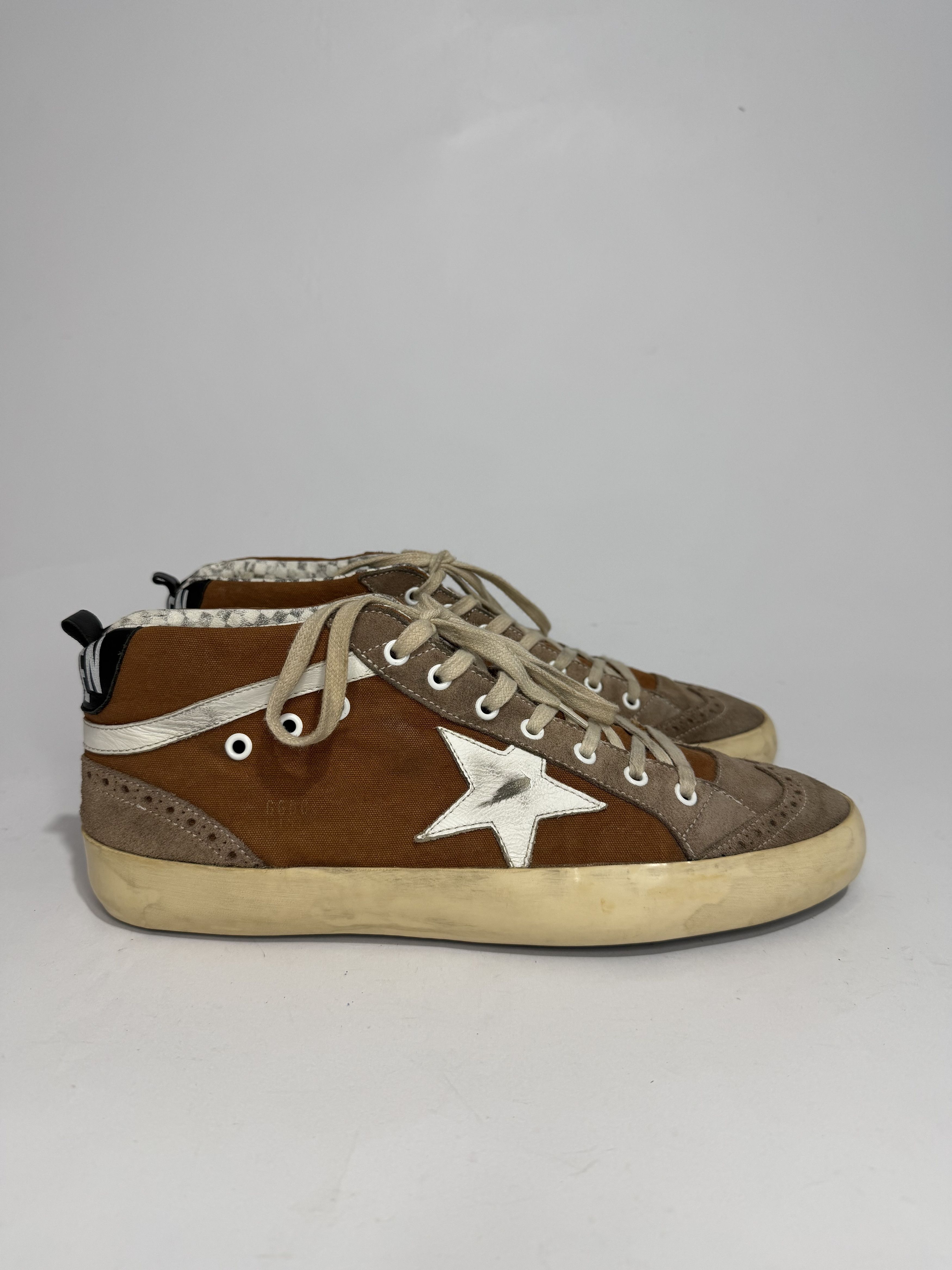 Golden Goose Golden Goose Mid Star Sneakers Brown Canvas Suede Size US 12 / EU 45 - 3 Thumbnail