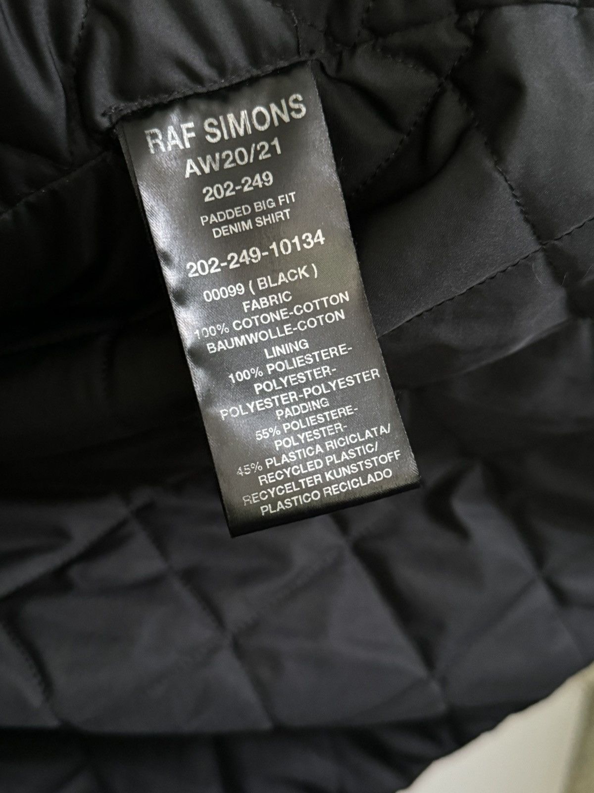 Raf Simons AW21 Raf Simons Quilted Denim Jacket | Grailed