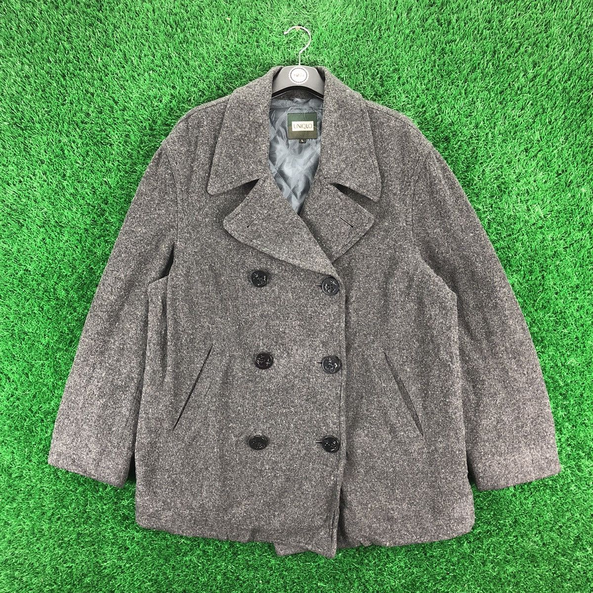 Uniqlo Vintage 90's Uniqlo Wool Peacoat Double Breasted Button Size US XL / EU 56 / 4 - 1 Thumbnail