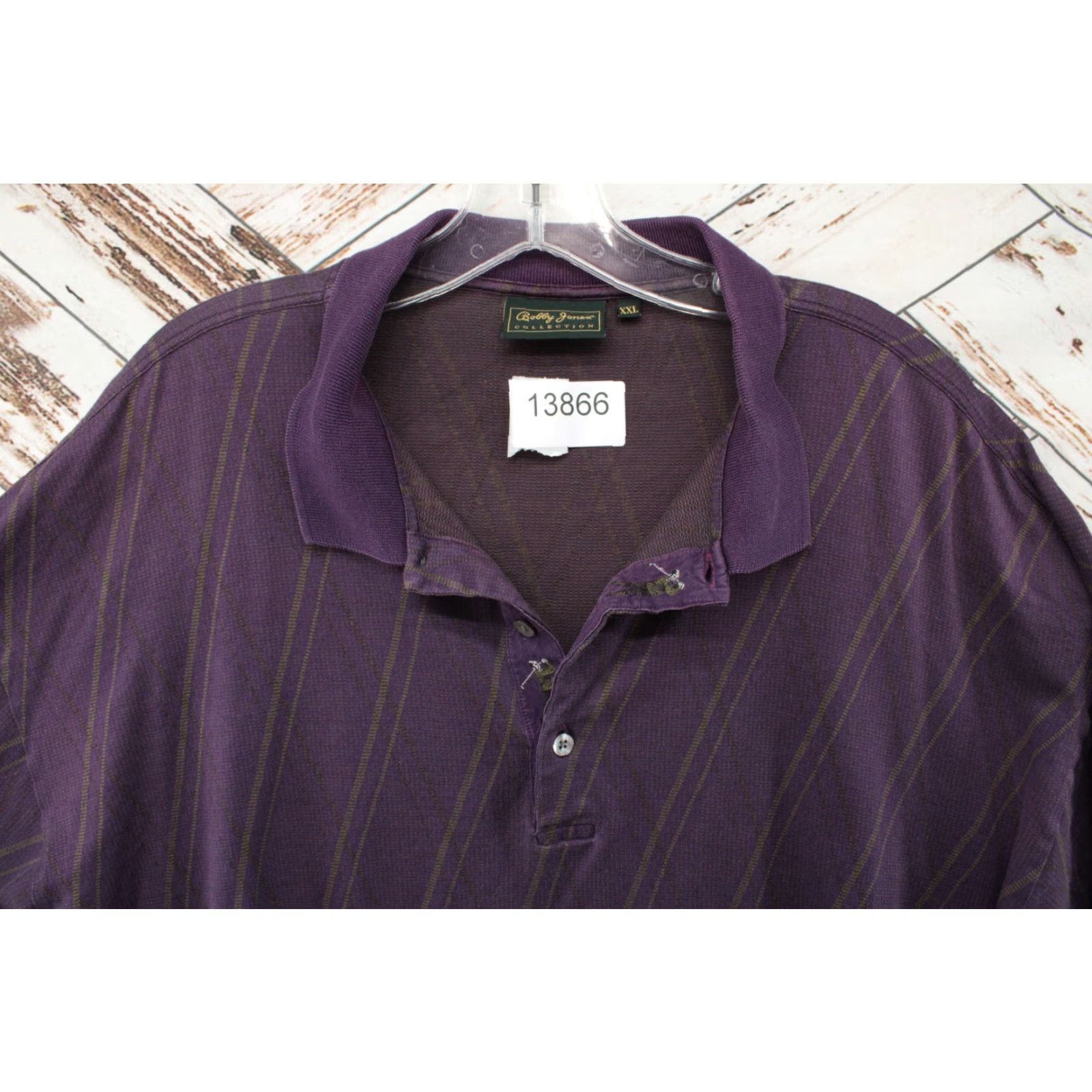 Vintage Bobby Jones Shirt Adult XXL Purple Stripes Polo Embroidered Preppy Italy Golf Mens Size US XXL / EU 58 / 5 - 8 Thumbnail