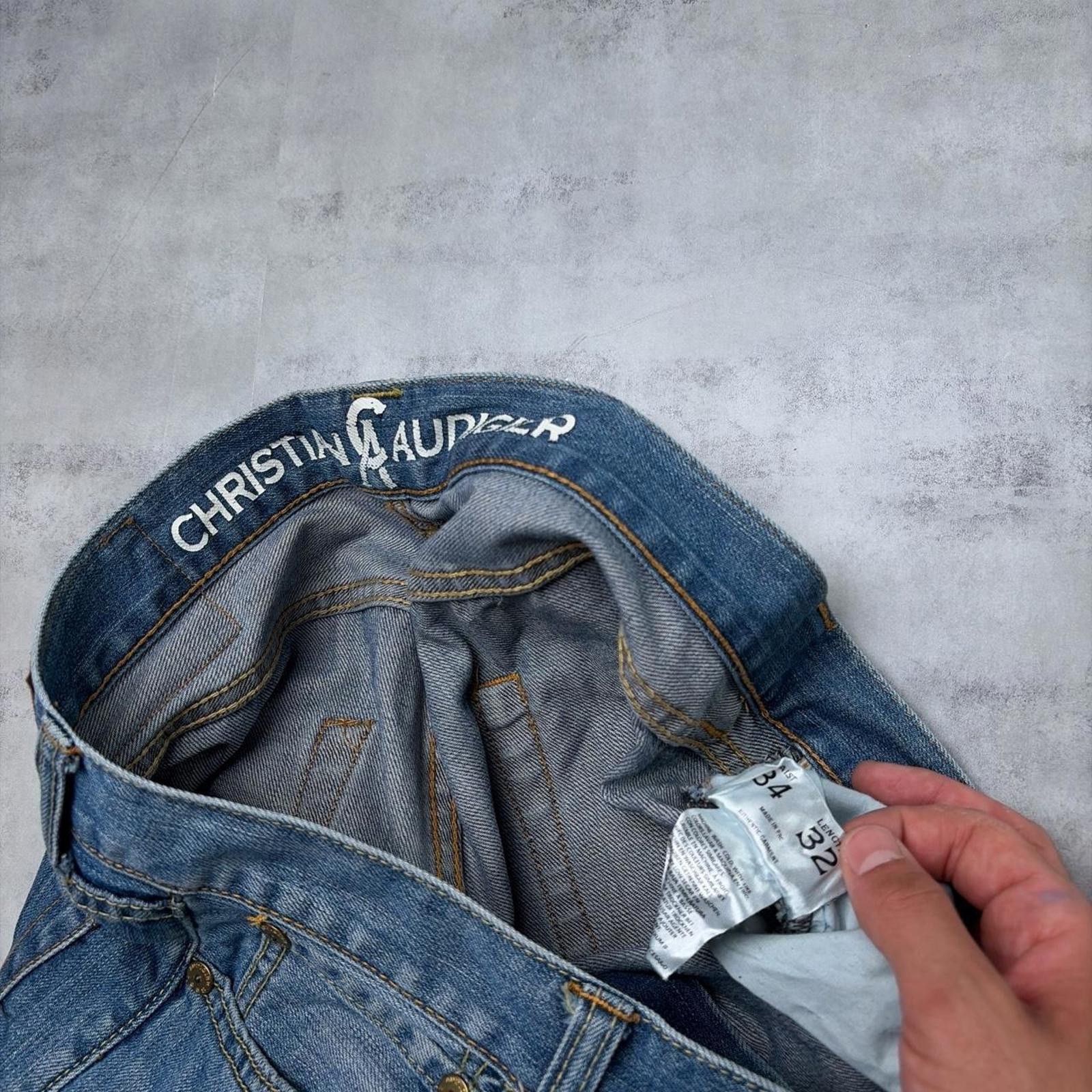 Ed Hardy Y2K Blue Christian Audigier Grunge Baggy Skater Denim Jeans Size US 34 / EU 50 - 5 Thumbnail