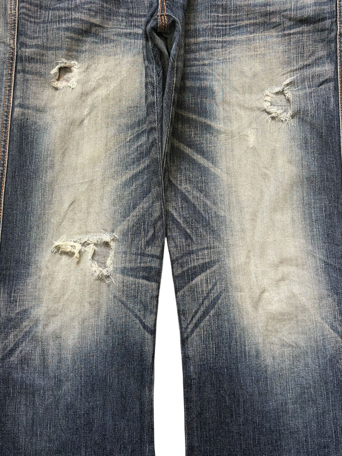 Edwin Vintage Edwin Blue Trip Distressed Flare Jeans Size US 32 / EU 48 - 3 Thumbnail
