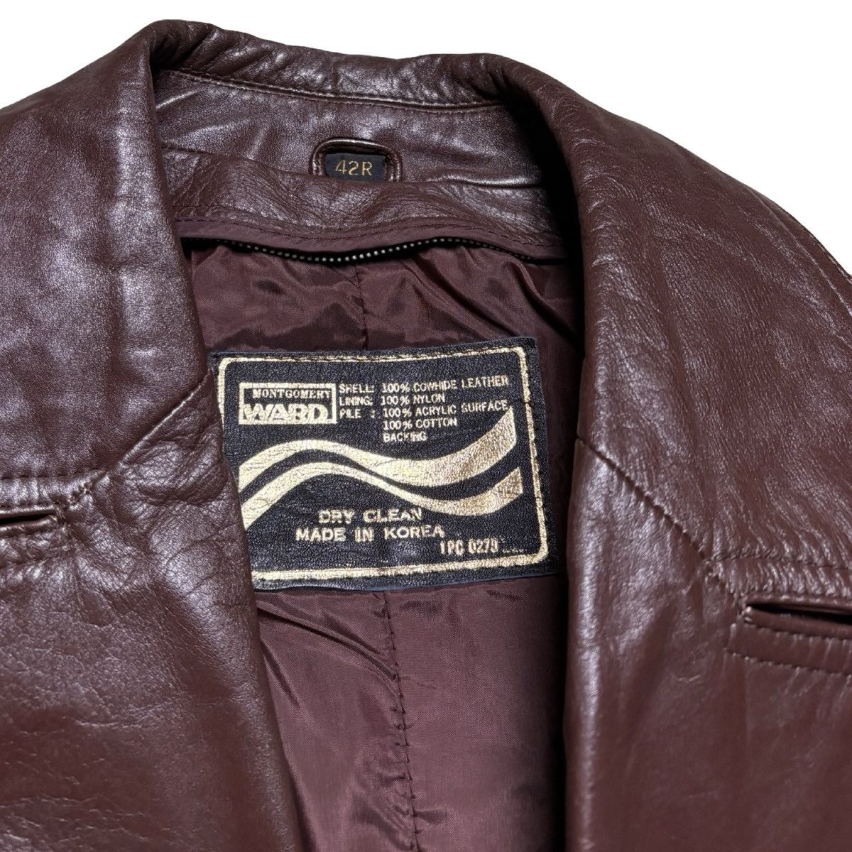 Other Vtg Montgomery Ward Brown DISCO MOB Mafia Leather Jacket 42R Size US L / EU 52-54 / 3 - 2 Thumbnail