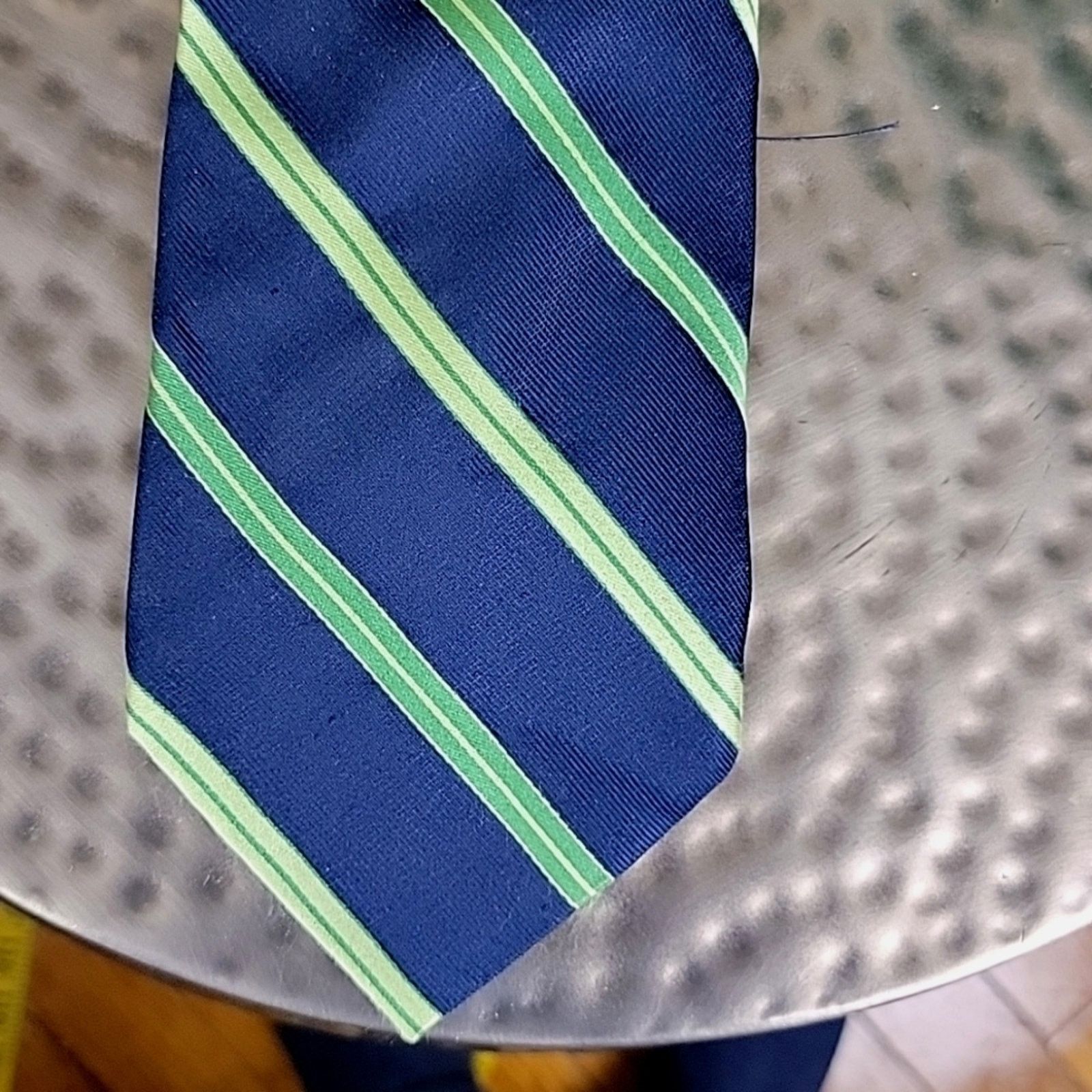 Nautica Nautica Blue Green Repp Silk Neck Tie Size ONE SIZE - 1 Thumbnail