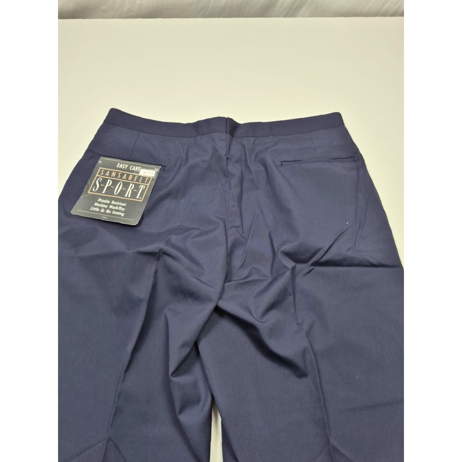 Vintage VTG Sansabelt Sport Dress Pants Mens 38x36 Blue Flat Front Straight Unhemmed NWT Size US 38 / EU 54 - 5 Thumbnail