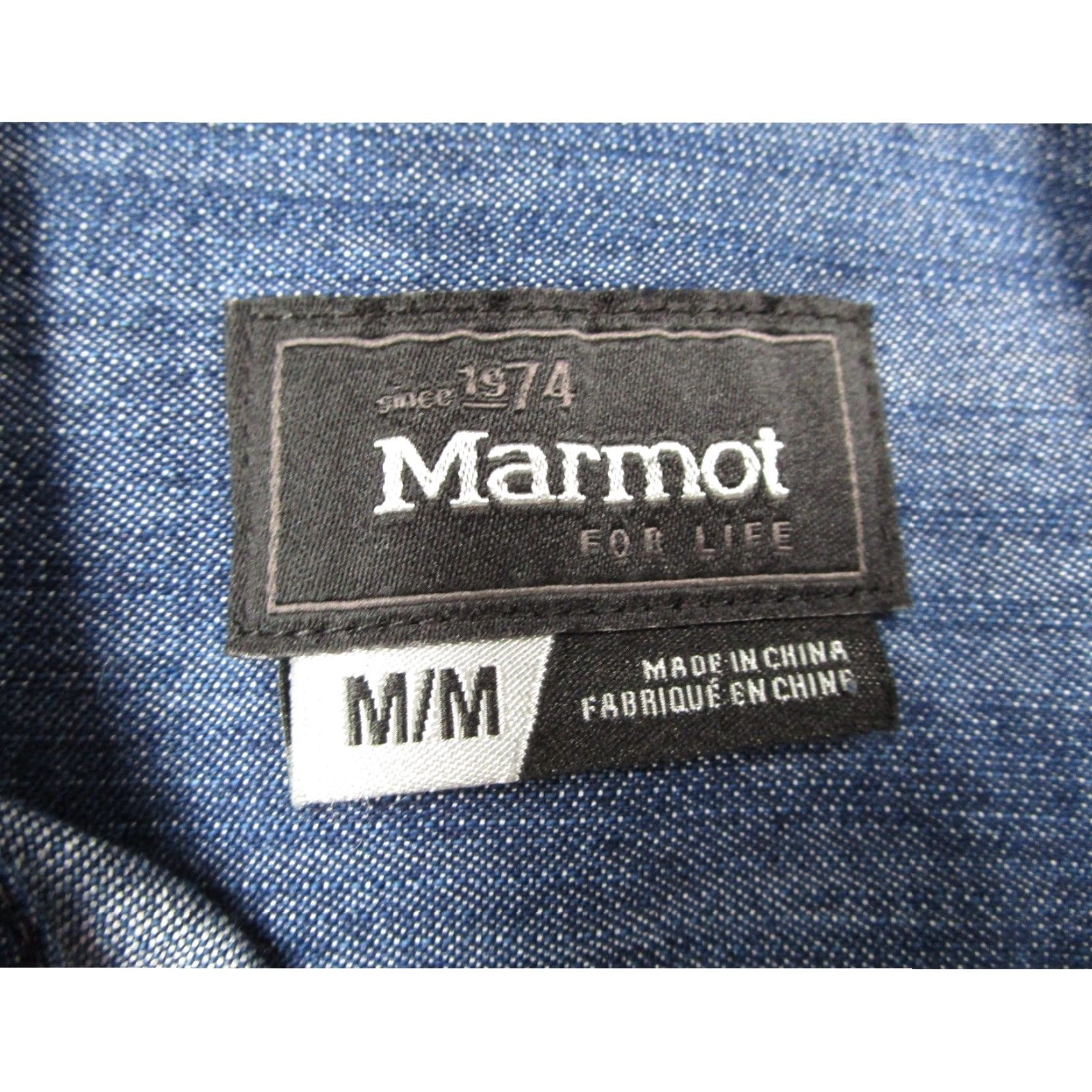 Marmot Marmot Mens Blue Long Sleeve Button-Up Shirt Chambray Medium C52550 Casual Travel Outdoor Buttons Pocket Embroidered Collar Men’s Shirt Size US M / EU 48-50 / 2 - 3 Thumbnail