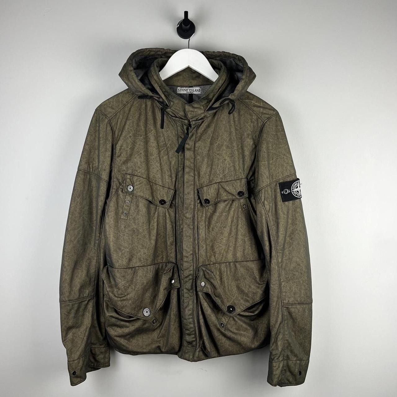 image of Stone Island 2009 Mesh Tyvek Special Process Jacket in Khaki, Men's (Size Medium)