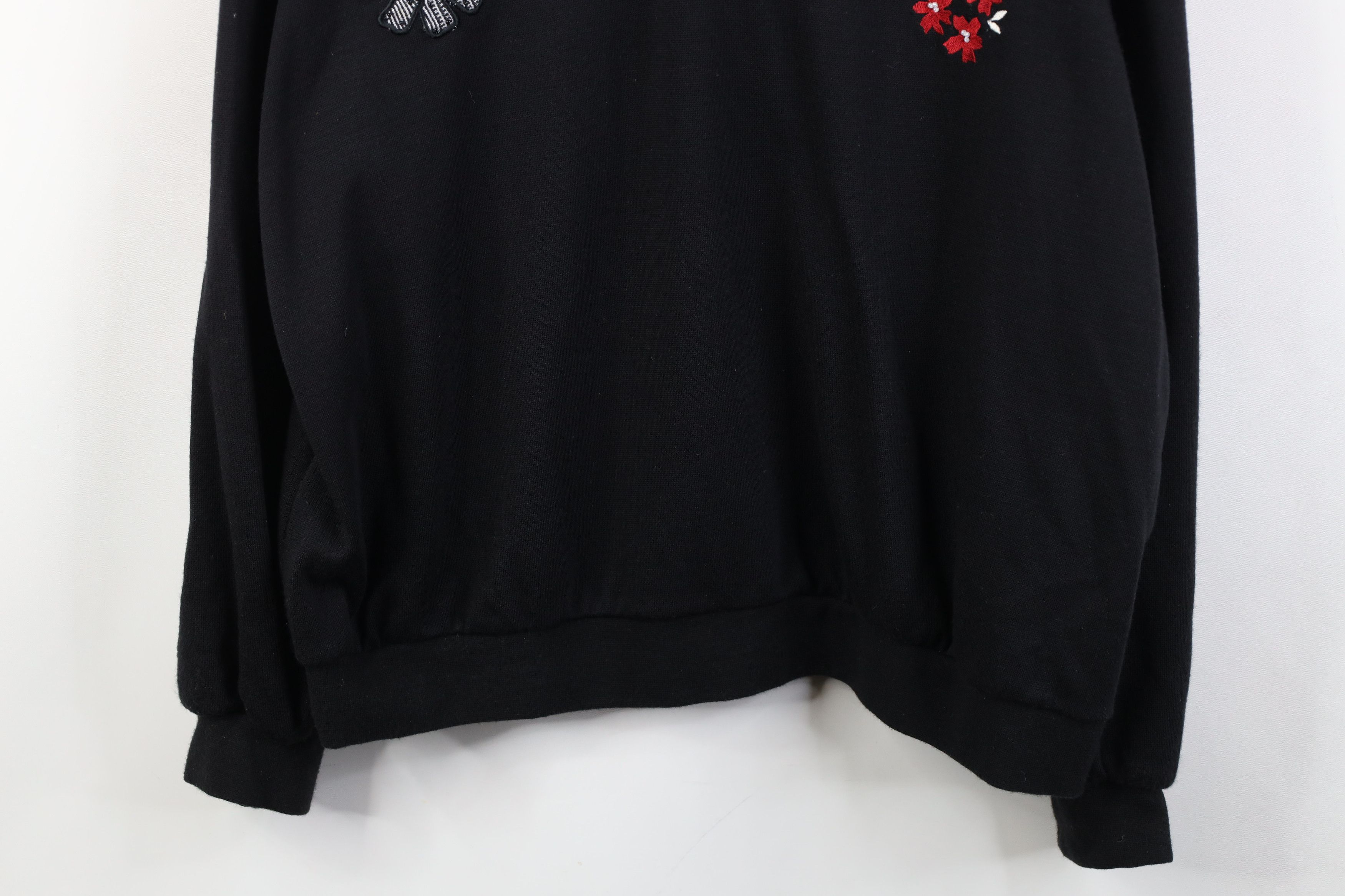 Vintage Vintage 90s Streetwear Flower Collared Pullover Sweatshirt Size XL / US 12-14 / IT 48-50 - 3 Thumbnail