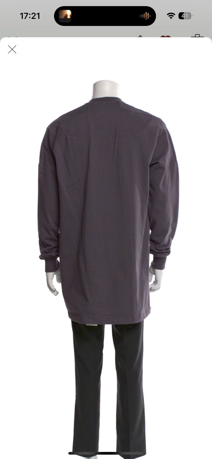 Rick Owens Rick Owens lavender purple long sleeve FW21 (size M/46) Size US M / EU 48-50 / 2 - 3 Thumbnail