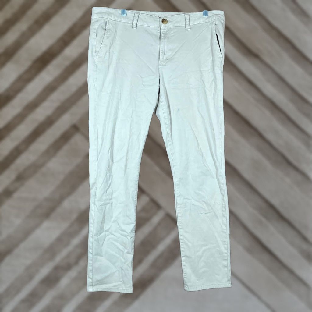 American Eagle Outfitters American Eagle Womens Pants Tan Mid Rise Skinny Super Stretch X 16 Regular Size 25" / US 0 / IT 36 - 1 Thumbnail