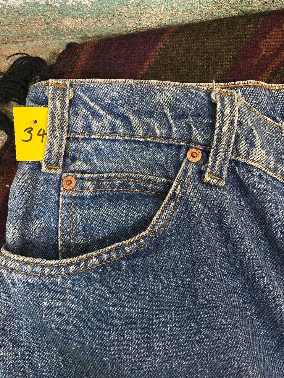 Levi's vintage levis 505-0217 orange tab denim nice design Size US 33 - 11 Thumbnail