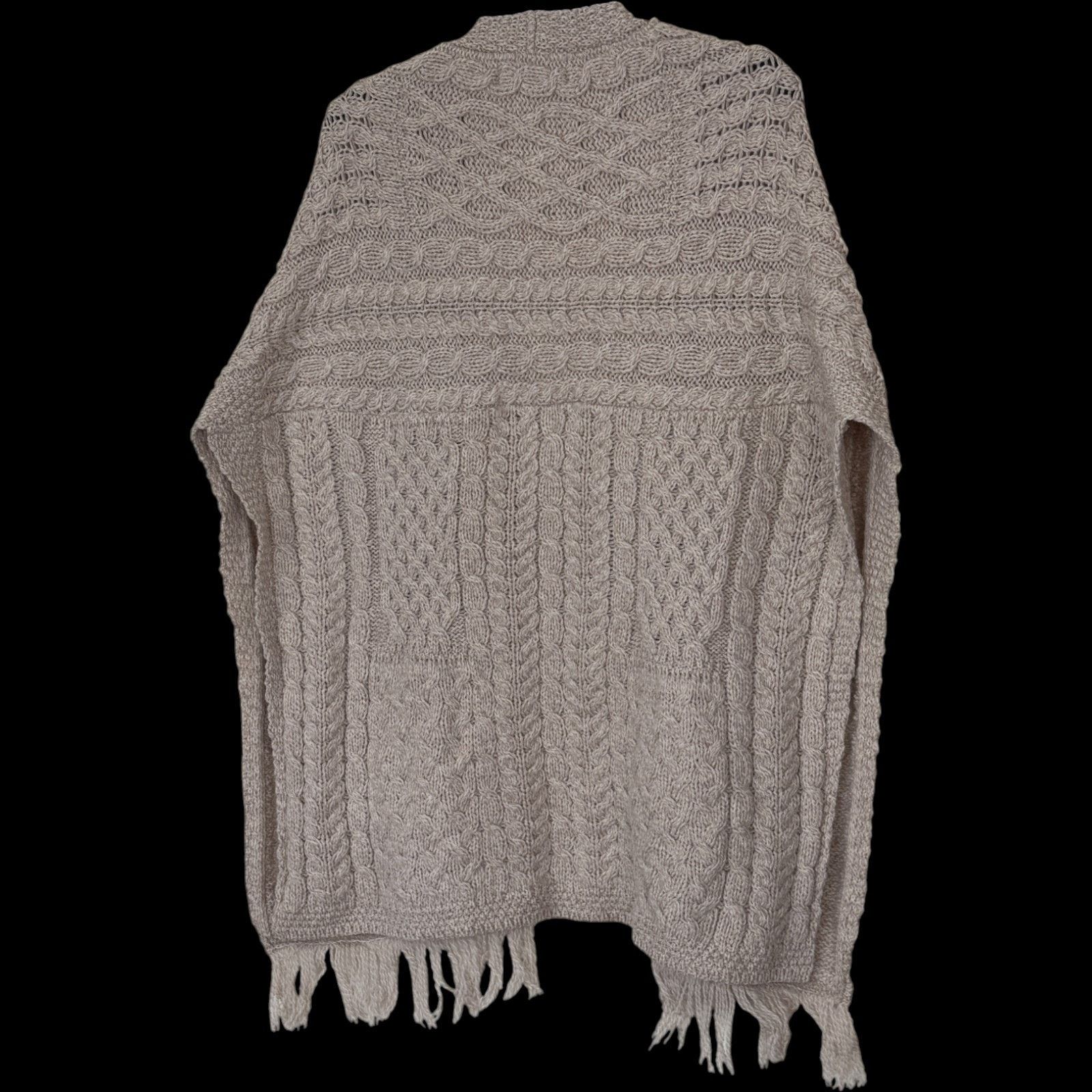 Aran Crafts Aran Craft 100% Merino Wool Shawl Fringe Trim Parsnip Size ONE SIZE - 7 Thumbnail