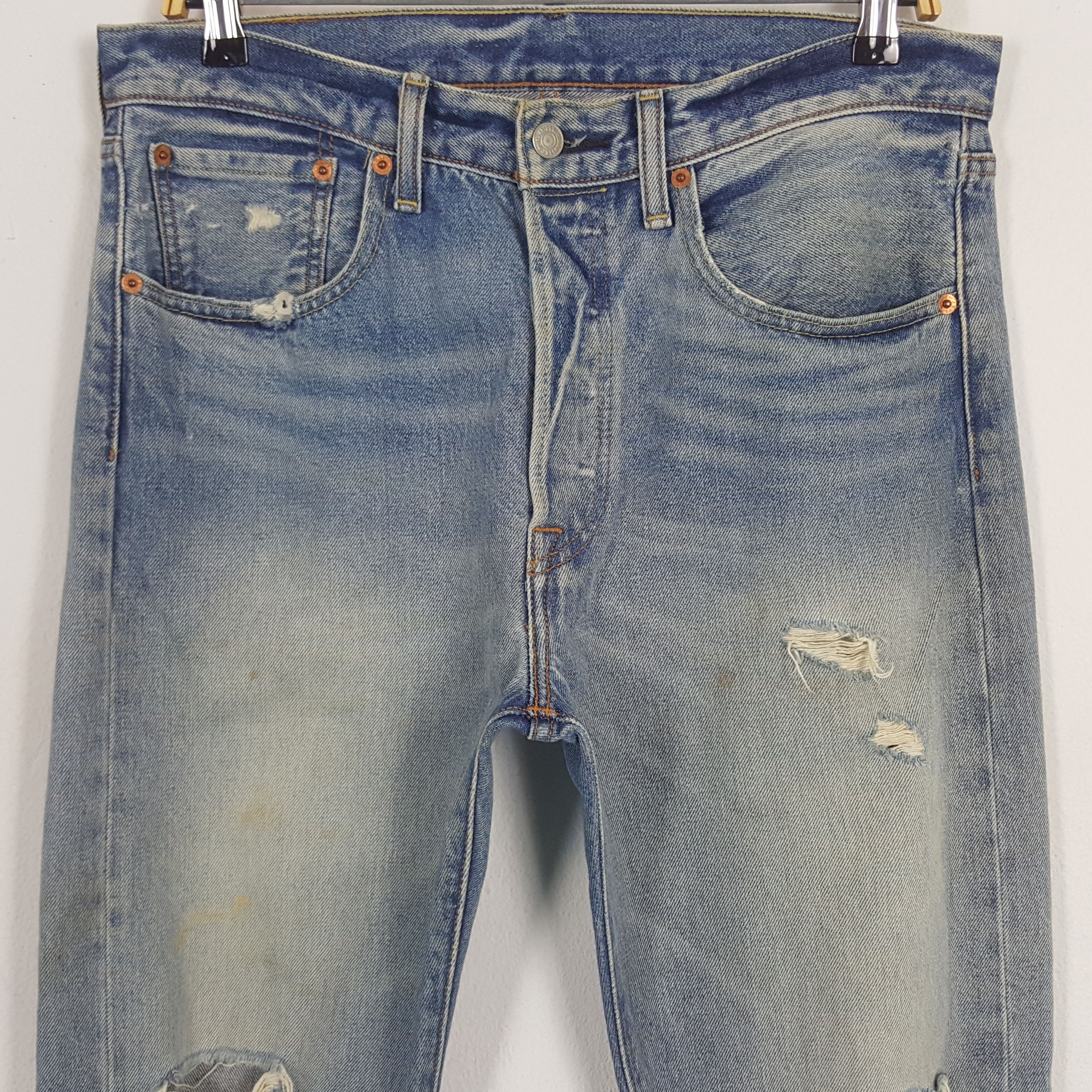 Levi's × Vintage Vintage Levi's 501 Distressed Style Denim Jeans Size US 32 / EU 48 - 2 Thumbnail