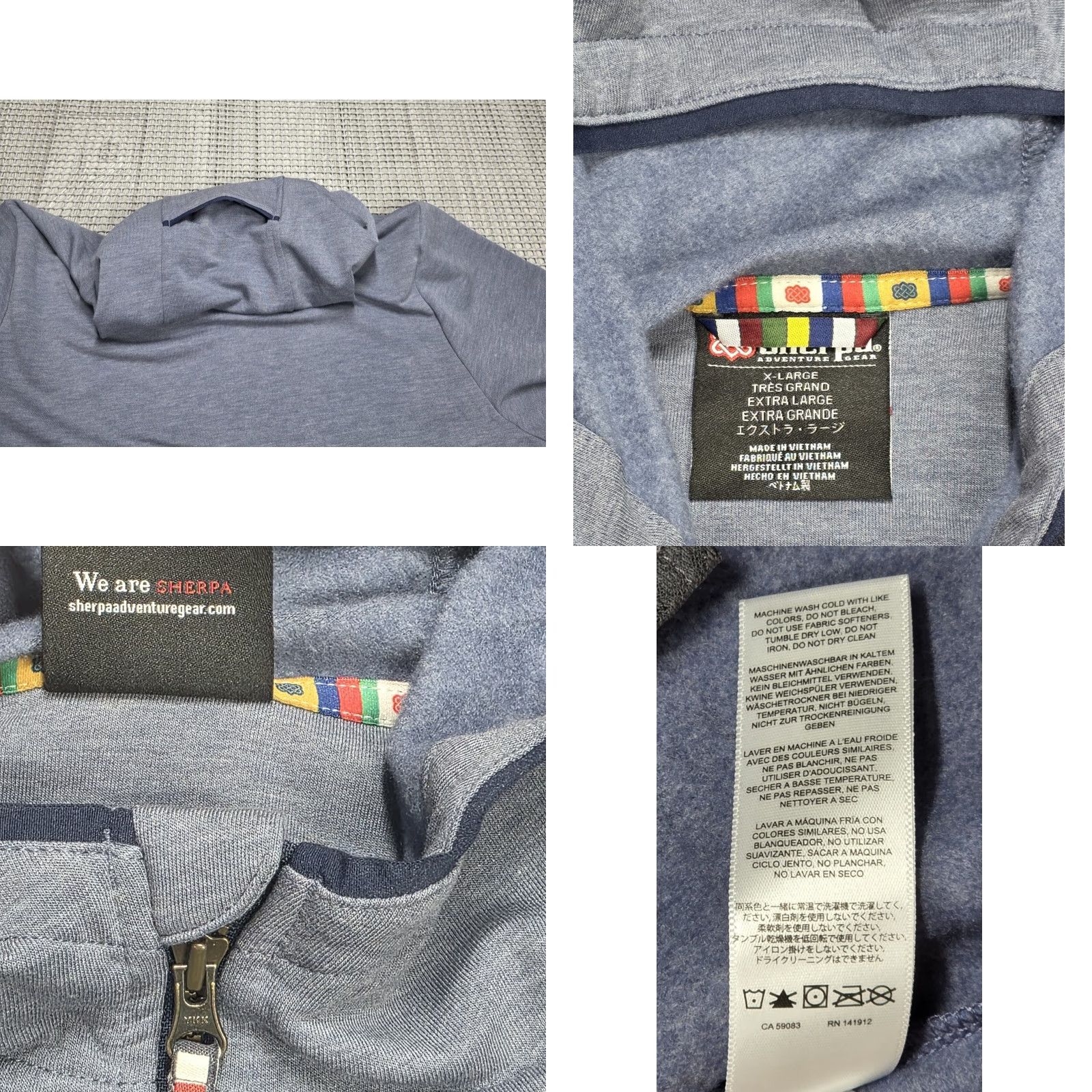 Vintage Sherpa Adventure Gear Women's XL Dawa Hoodie Jacket Active Blue Full Zip Size XL / US 12-14 / IT 48-50 - 9 Thumbnail