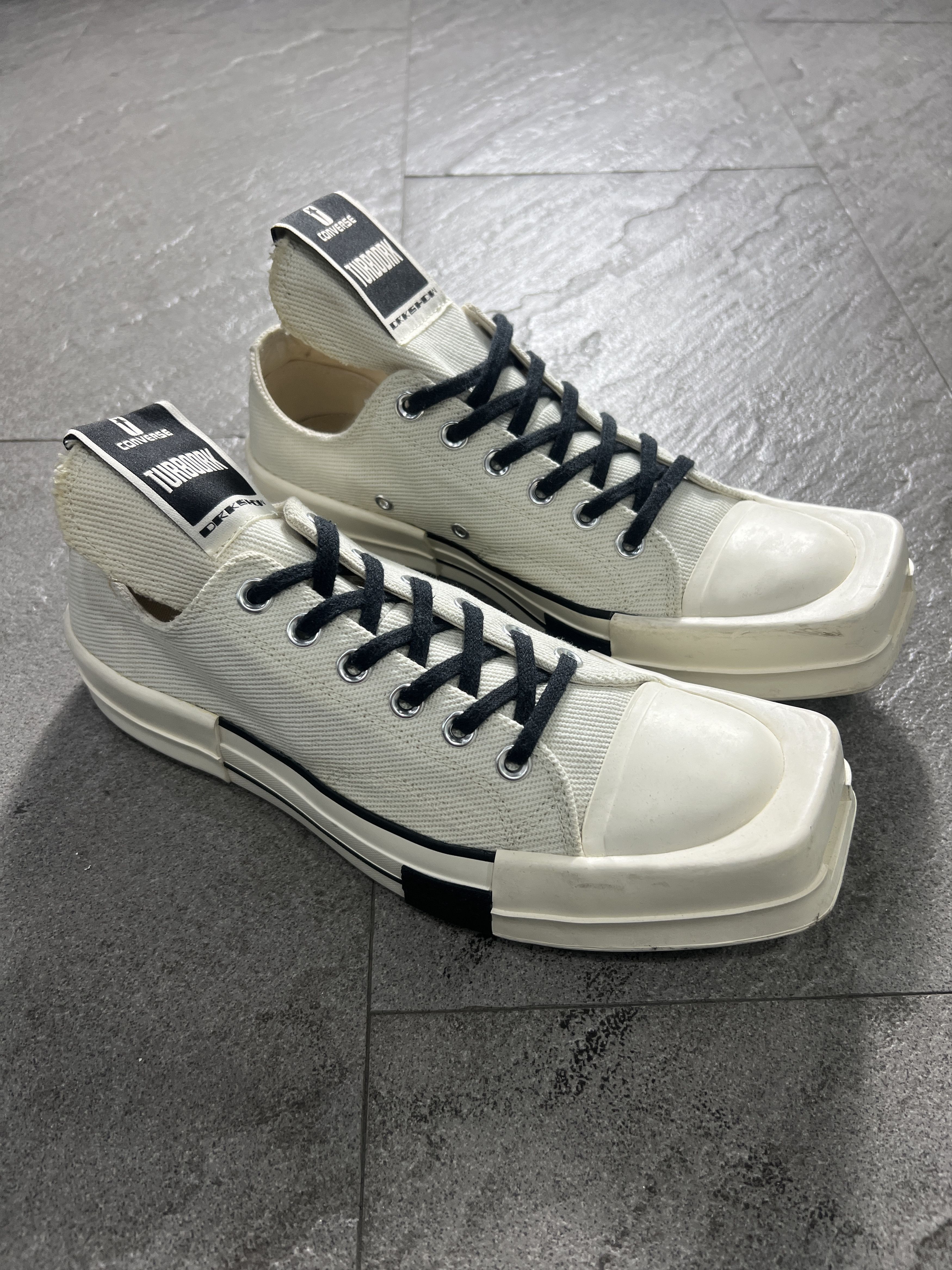 Converse × Rick Owens Drkshdw Converse x Rick Owens DRKSHDW TURBODRK Low Off White EU41.5 Size US 8 / EU 41 - 3 Thumbnail