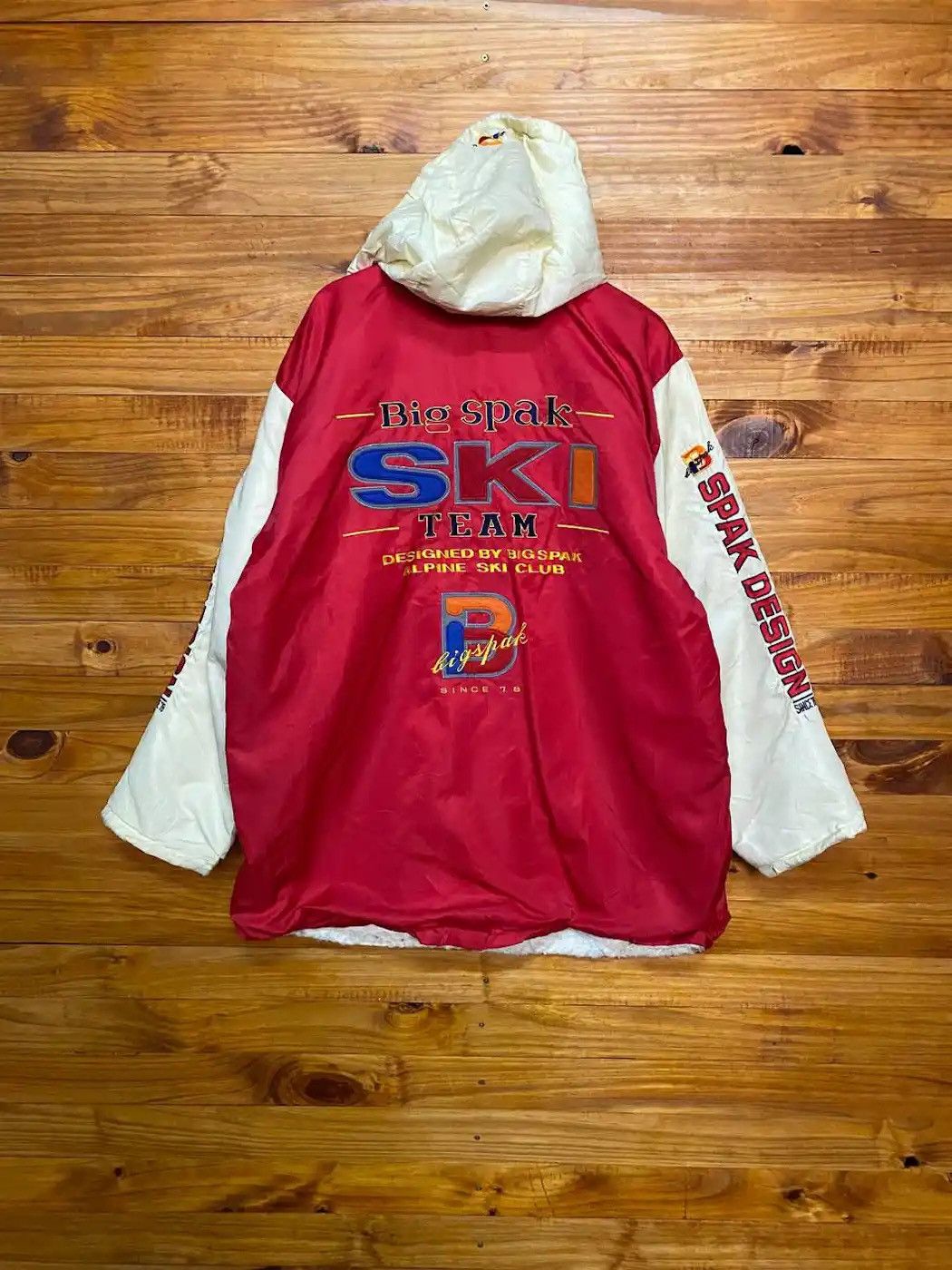 image of Alpine Division x Ski Vintage 90's Big Spak Ski Team Alpine Ski Club Ski Jacket in Red (Size Large)