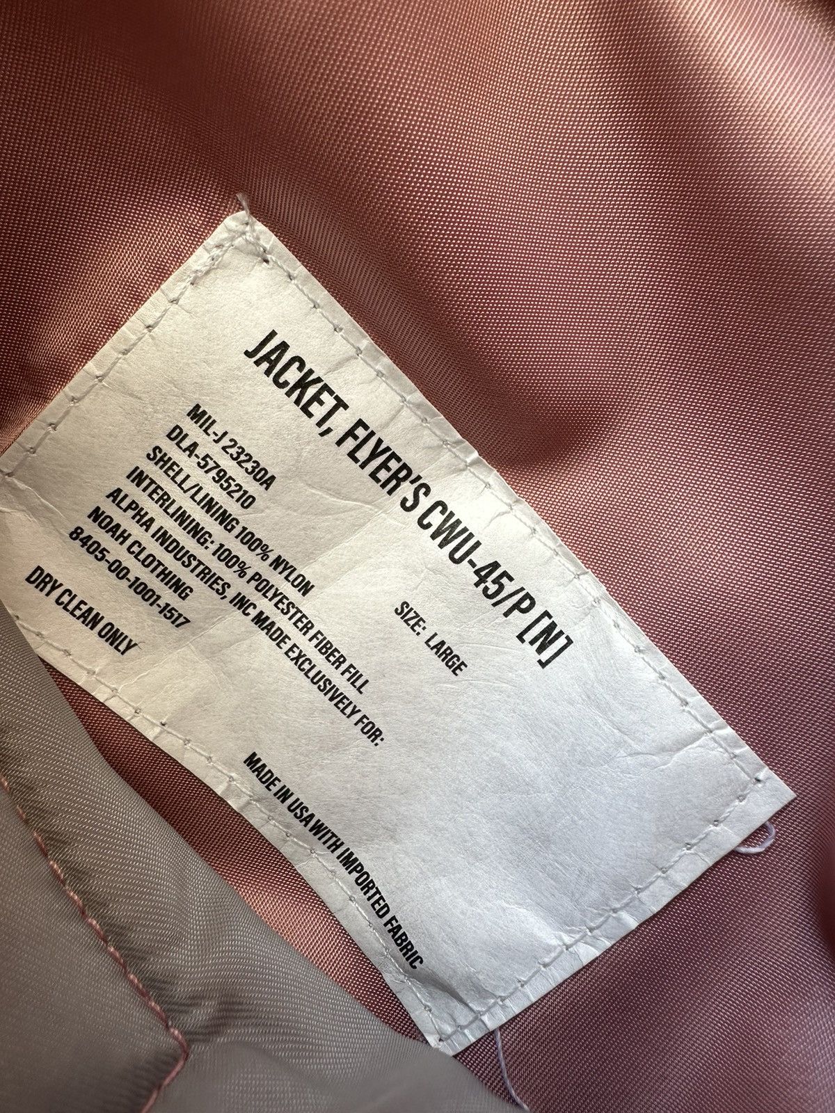 Alpha Industries Noah x Alpha Industries CWU-45P Jacket Rose Size US L / EU 52-54 / 3 - 5 Thumbnail