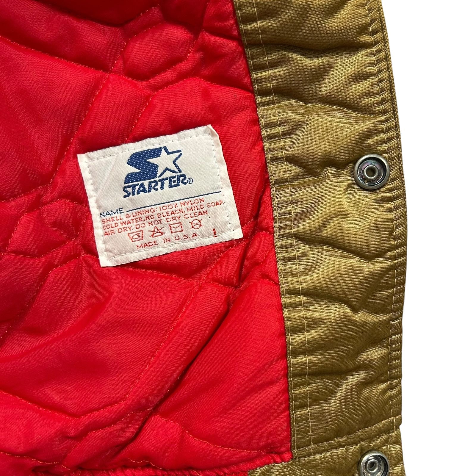 NFL VTG 90s SAN FRANCISCO 49ERS STARTER SATIN JACKET SPELL OUT Size US L / EU 52-54 / 3 - 7 Thumbnail