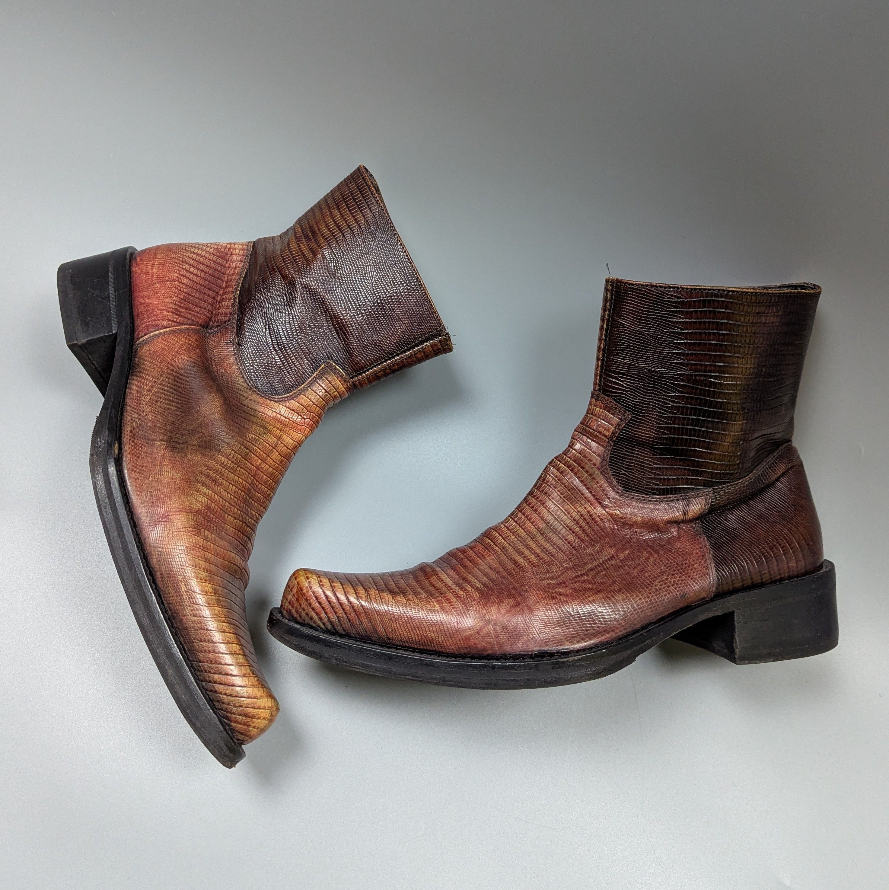 Vintage Vintage Mens Lizard Leather Boots Western Cowboy 44/10.5 Size US 10.5 / EU 43-44 - 20 Thumbnail