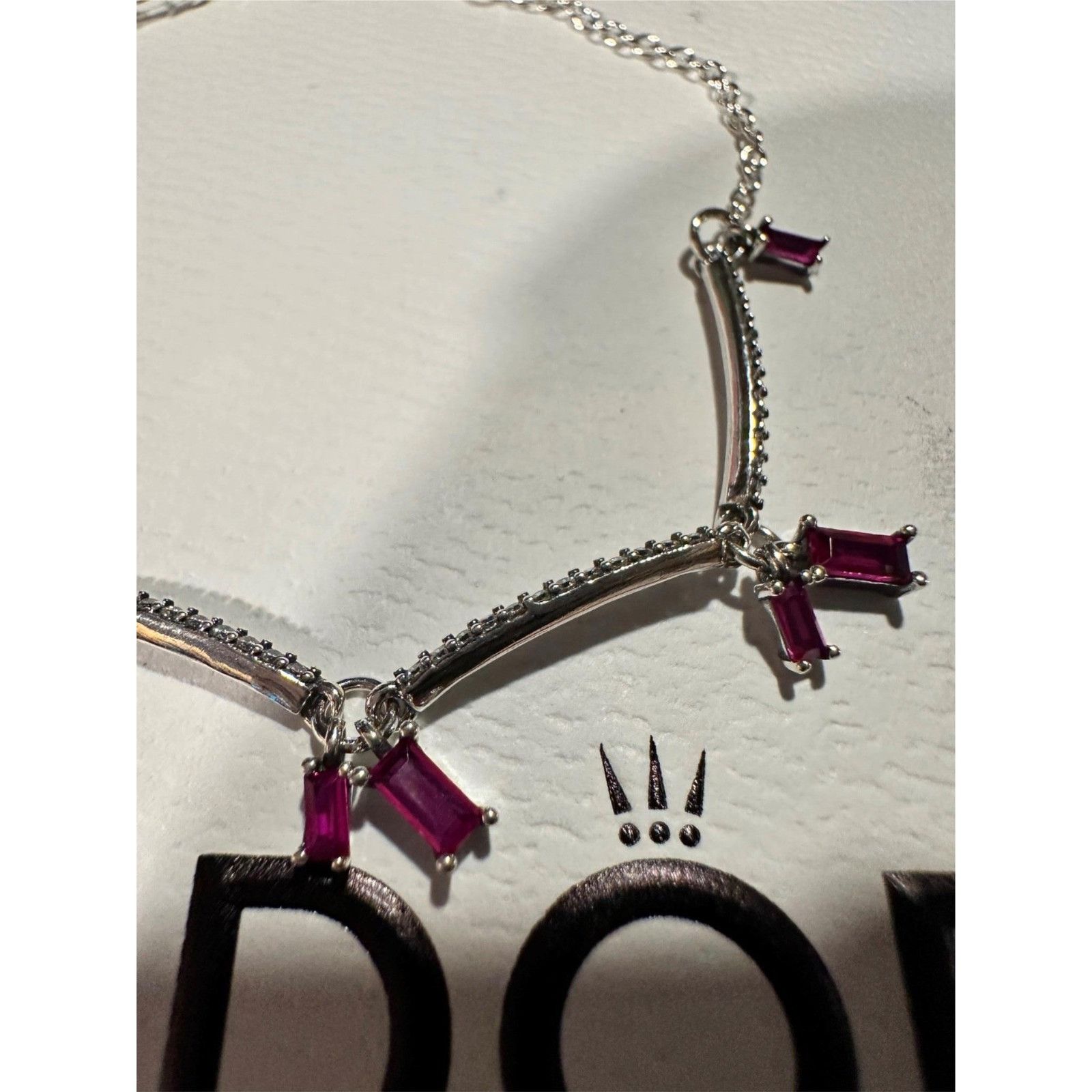 pandora Authentic Pandora Silver RED CRYSTAL CZ Tennis Bracelet Reti Size ONE SIZE - 3 Thumbnail