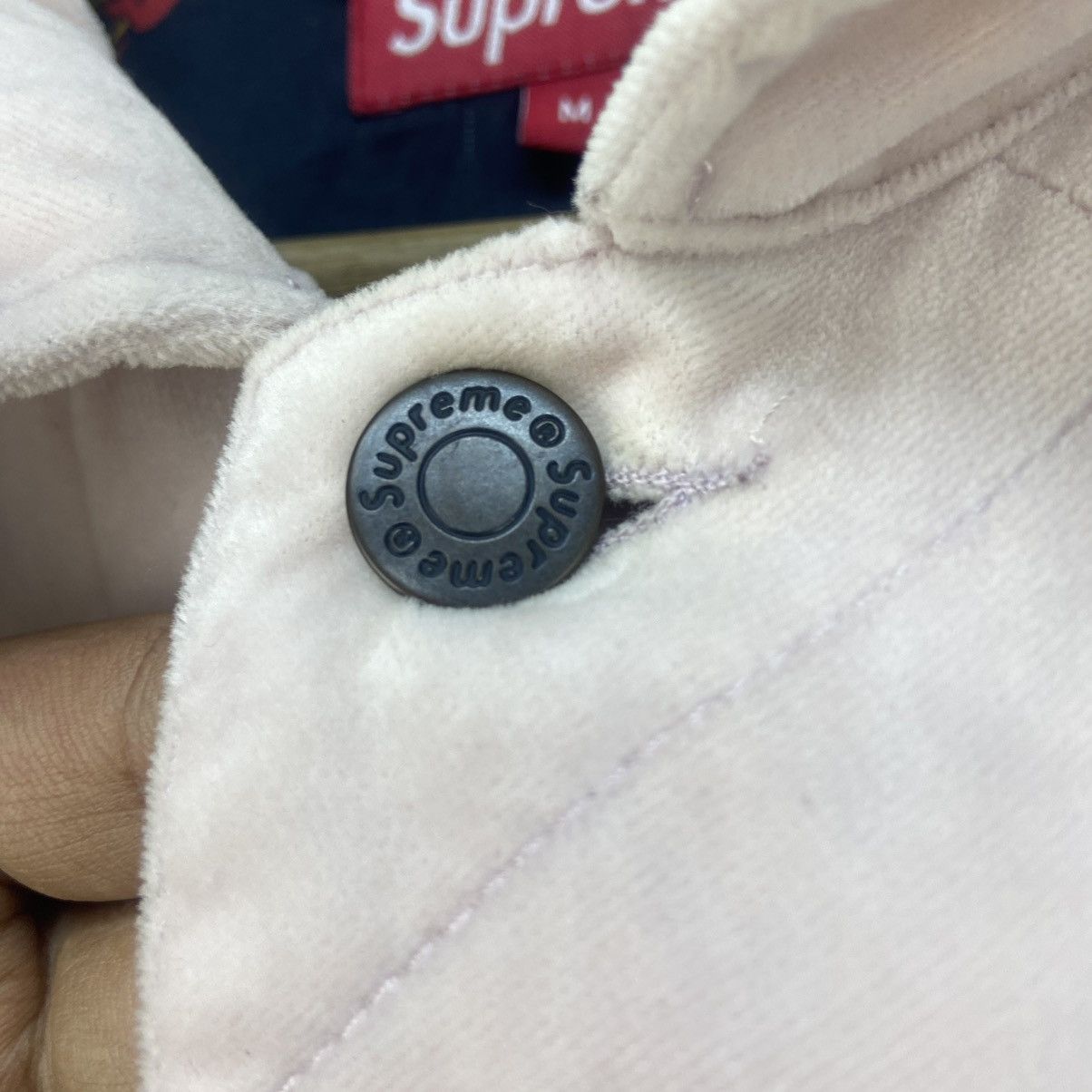 Supreme Supreme Velvet Dusty Pink Trucker Jacket Size US M / EU 48-50 / 2 - 18 Thumbnail
