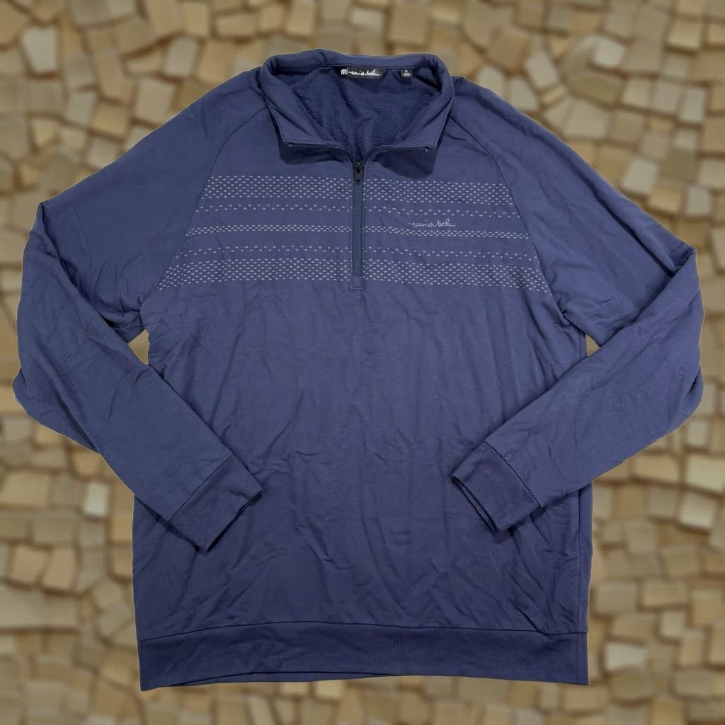 TravisMathew Travis Mathew Golf Pullover Mens XL Navy Blue Stretch Performance 1/4 Zip Size US XL / EU 56 / 4 - 1 Thumbnail