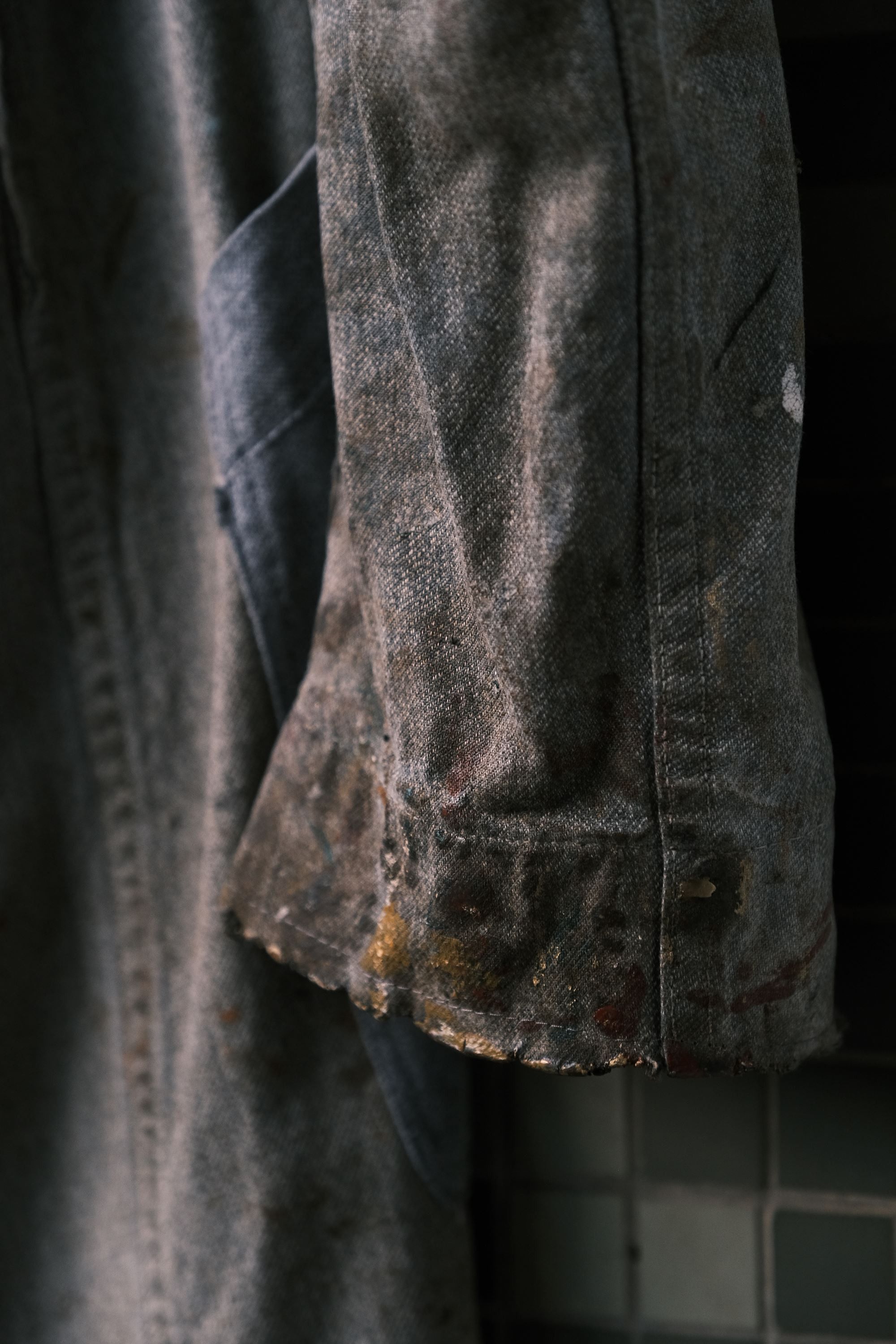 Vintage 1950's Distressed French Salt&Pepper Atelier Coat Size US M / EU 48-50 / 2 - 7 Thumbnail