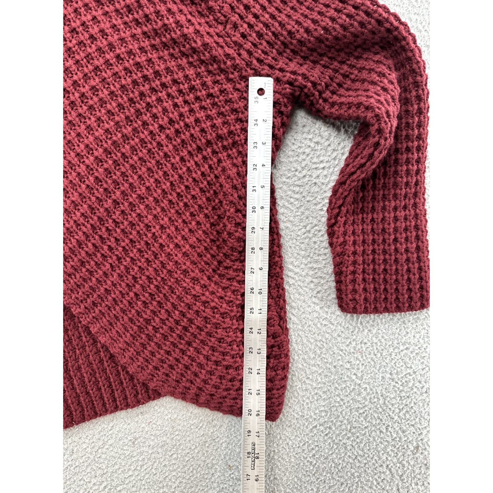 Vintage Zenana Faux Wrap Waffle-Knit Cowl Neck Asymmetrical SweatER Red XL Shirt Womens Size XL / US 12-14 / IT 48-50 - 6 Thumbnail
