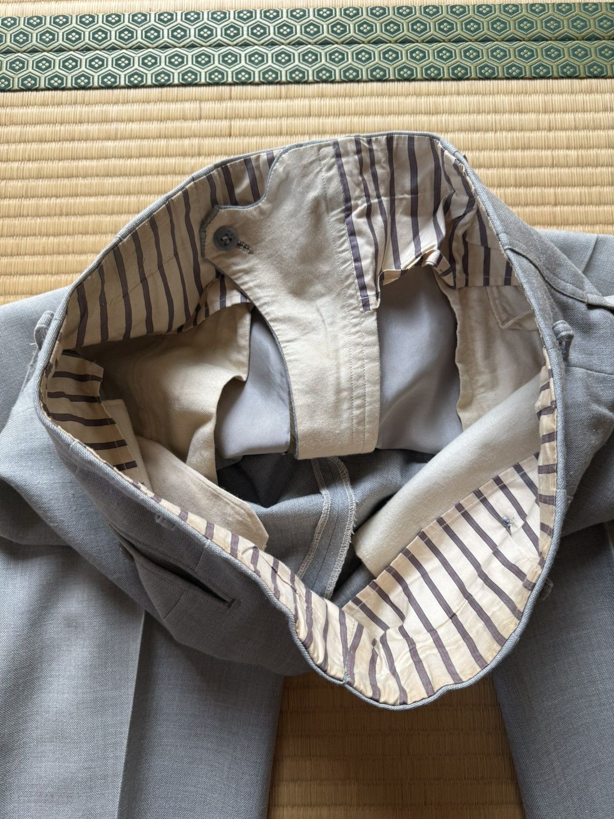 Other Spring&Summer Vintage Japanese Light Grey Linen–Wool Slacks Size US 32 / EU 48 - 4 Thumbnail