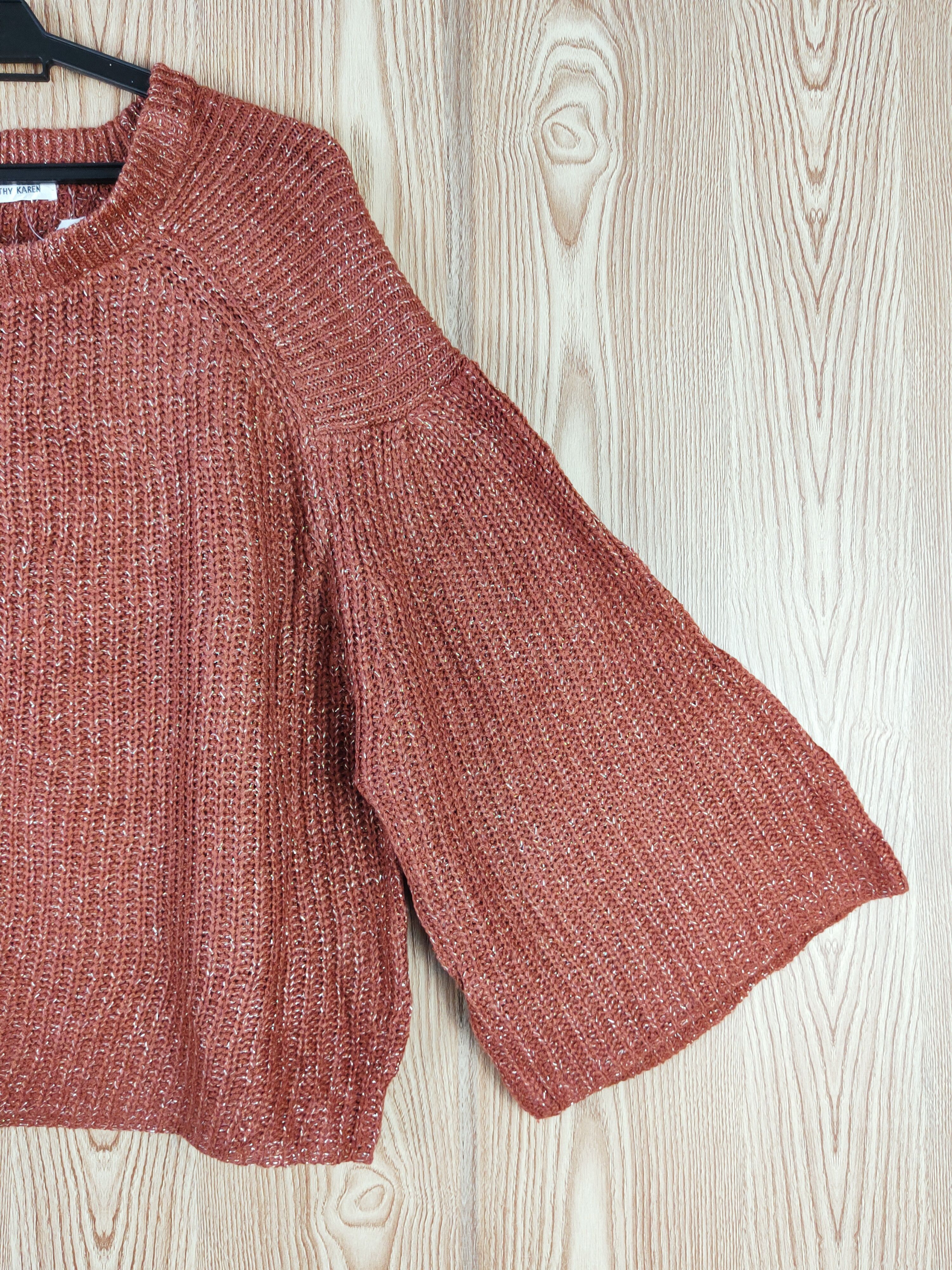 Japanese Brand × Vintage Healthy Karen Brown Knitwear Blouses #W552 Size L / US 10 / IT 46 - 5 Thumbnail