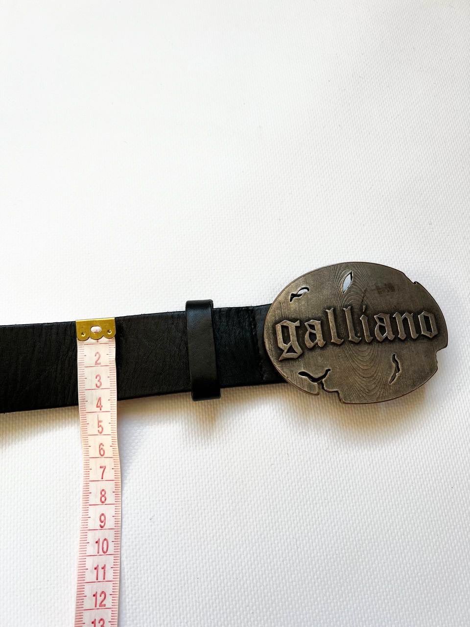 Dior × John Galliano × Vintage Vintage Galliano leather belt by Dior gothic punk big buckle Size ONE SIZE - 7 Thumbnail