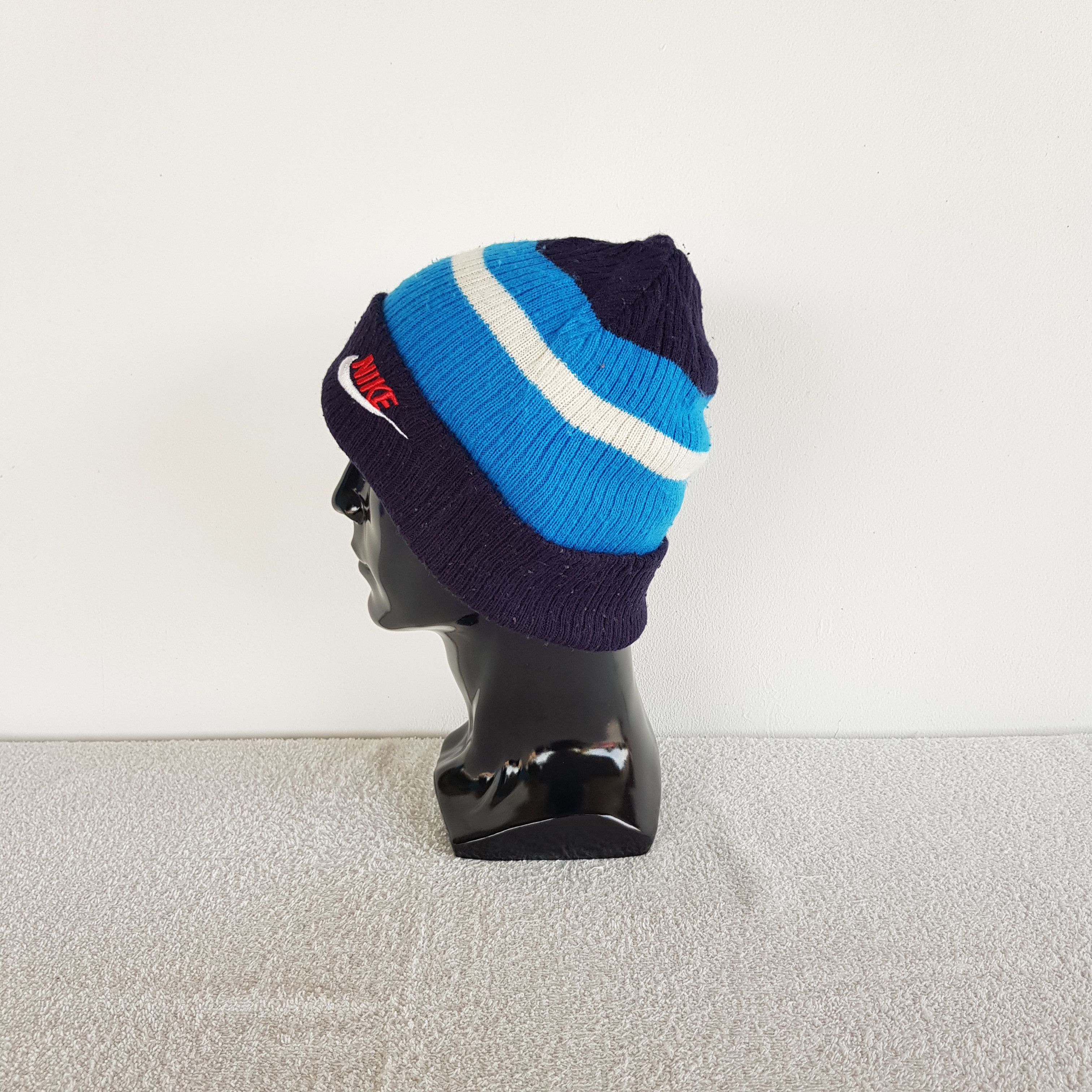 Nike Vintage Nike Beanie Y2K Nike Swoosh Knit Snow Caps Hats Size ONE SIZE - 4 Thumbnail