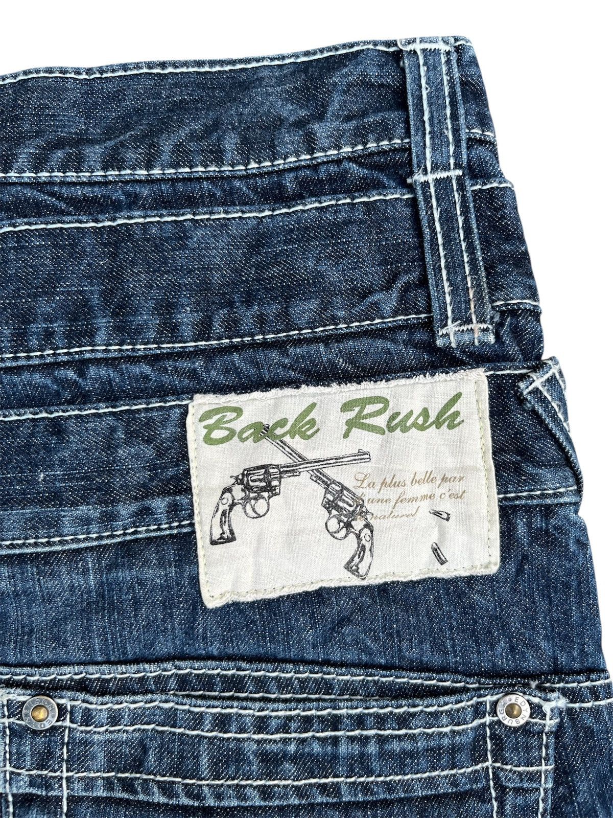 Japanese Brand 🔥VERY RARE🔥BACK RUSH Punk Triple Waist Denim Size US 28 / EU 44 - 13 Thumbnail