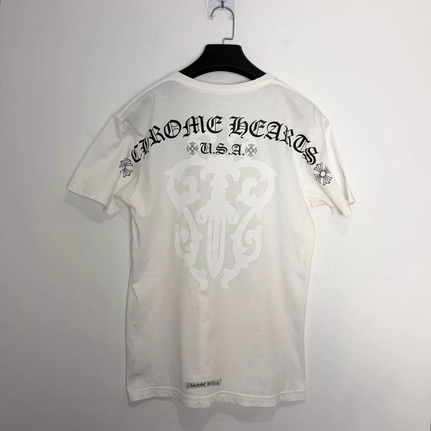 Chrome Hearts Chrome Hearts Dark Pattern Sword Sanskrit Logo Short Tee M Size US M / EU 48-50 / 2 - 2 Thumbnail