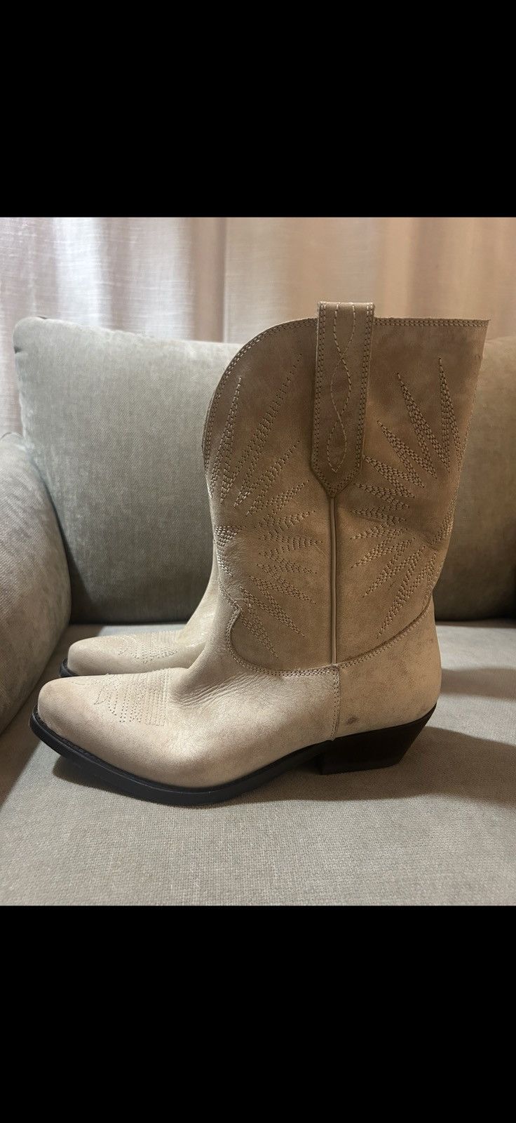 Golden Goose Golden Goose Wish Star Embroidered Leather Western Boots Size US 8 / IT 38 - 2 Thumbnail