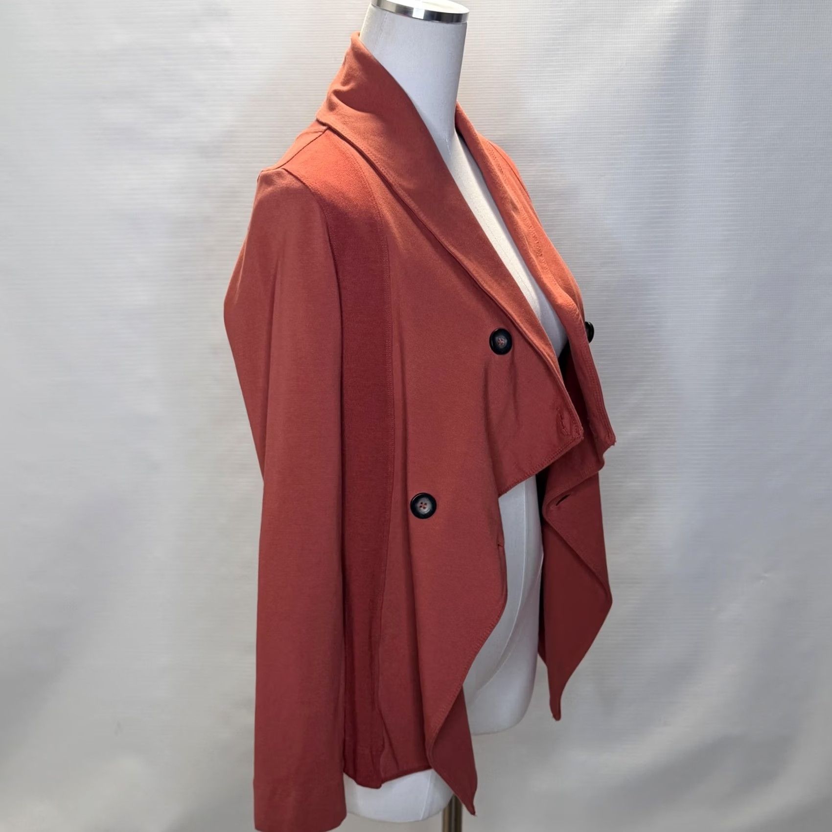 Hard Tail Hard Tail Forever Jacket Womens Small Orange Draped Button Front Made USA Size S / US 4 / IT 40 - 2 Thumbnail