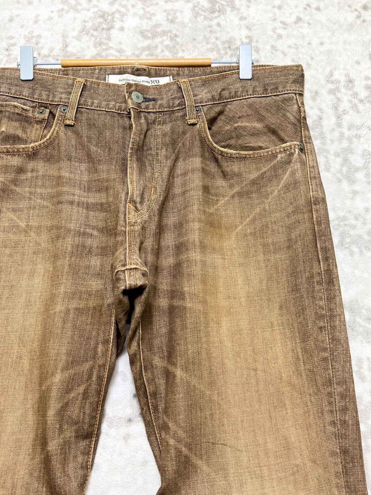Edwin Vintage Edwin XV Brown Distressed Bootcut Flare Denim Jeans Size US 35 - 5 Thumbnail