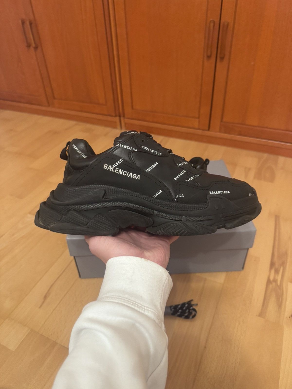 Balenciaga Balenciaga Triple S All-Over Black Size US 9 / EU 42 - 3 Thumbnail