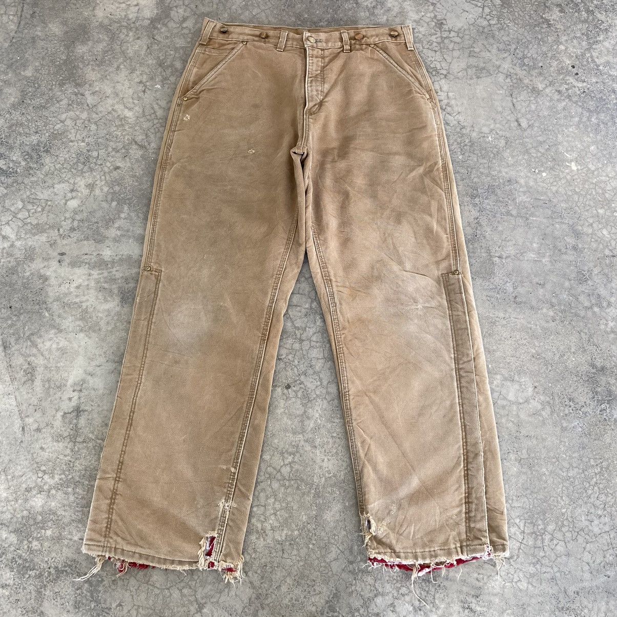 Carhartt VTG Carhartt Insolation Lined Faded Tan Workwear Pants Size US 33 - 3 Thumbnail