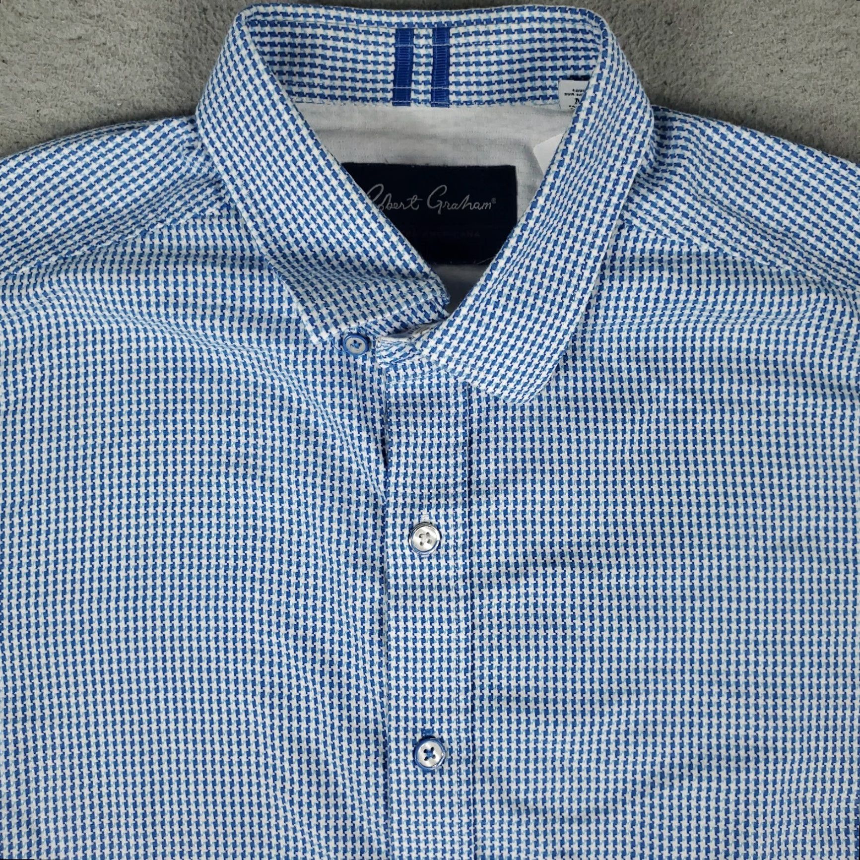 Robert Graham VINTAGE Robert Graham Shirt Mens Medium Blue Casual Long Sleeve Button Up CottonâAll Seasons Size US M / EU 48-50 / 2 - 2 Thumbnail