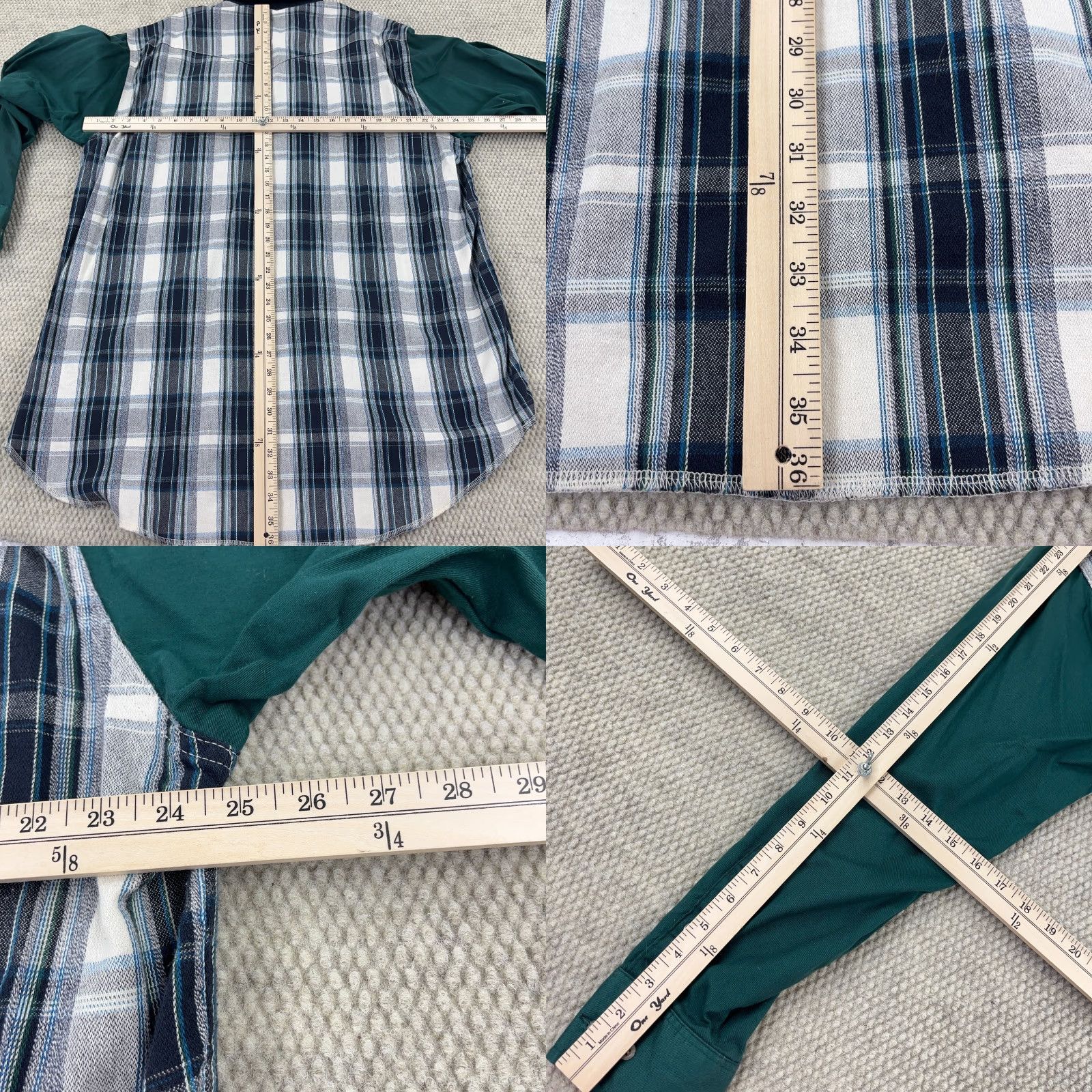 Wrangler VINTAGE Wrangler Western Shirt Men 18 36 Green Plaid Button Long Tail 90s USA Size US XXL / EU 58 / 5 - 8 Thumbnail
