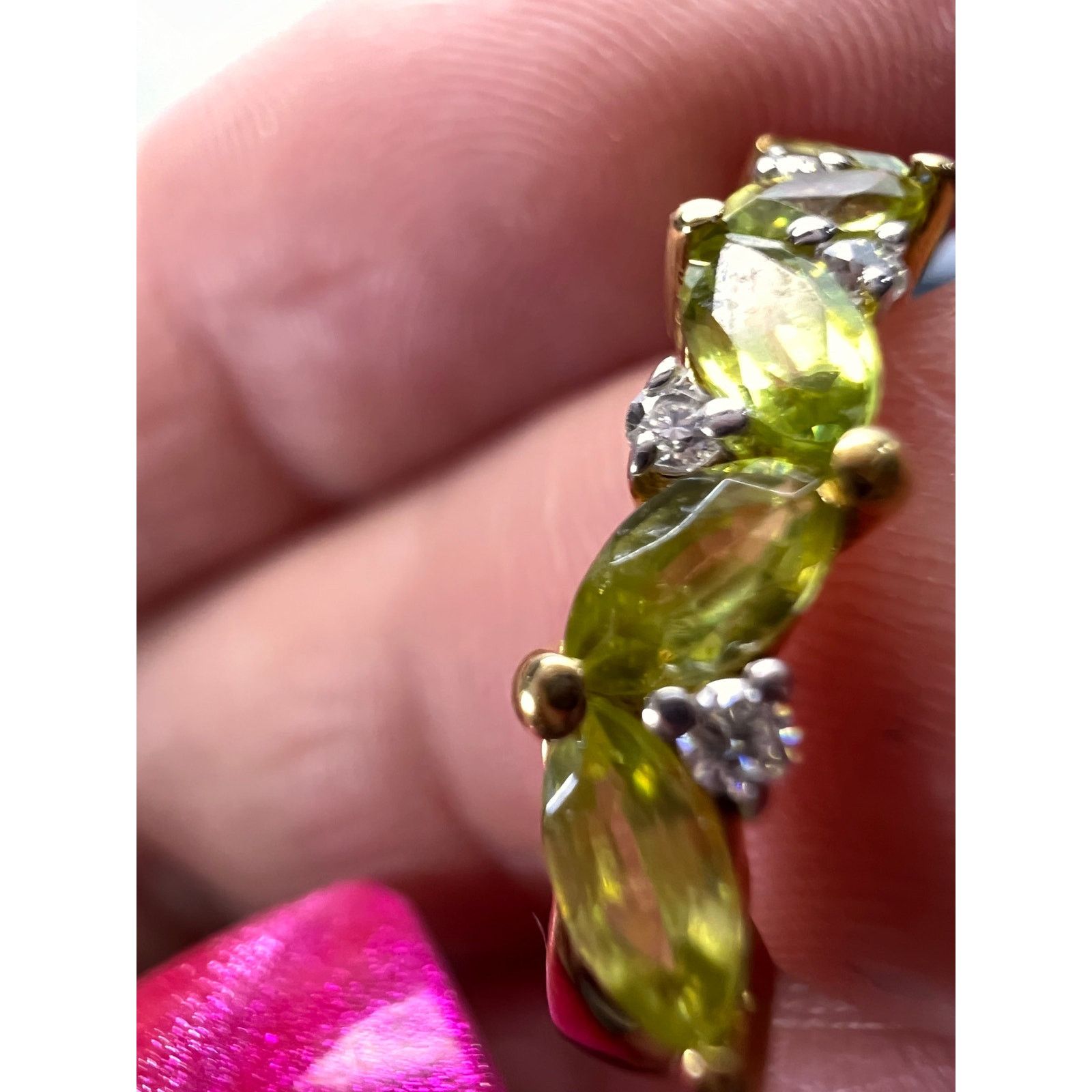 Other NEW Sphene moissanite j-hoop earrings in YG over 925 Size ONE SIZE - 5 Thumbnail