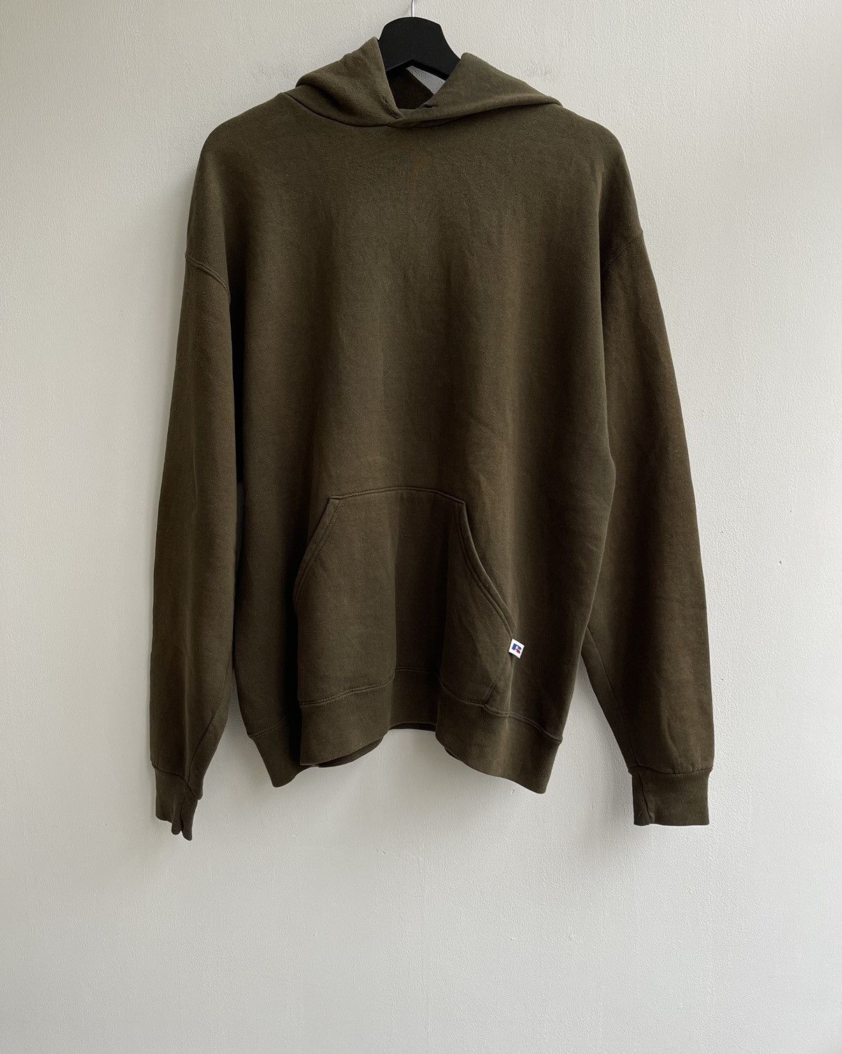 image of Russell Athletic Vintage Russell Faded Hoodie in Olive, Men's (Size XL)