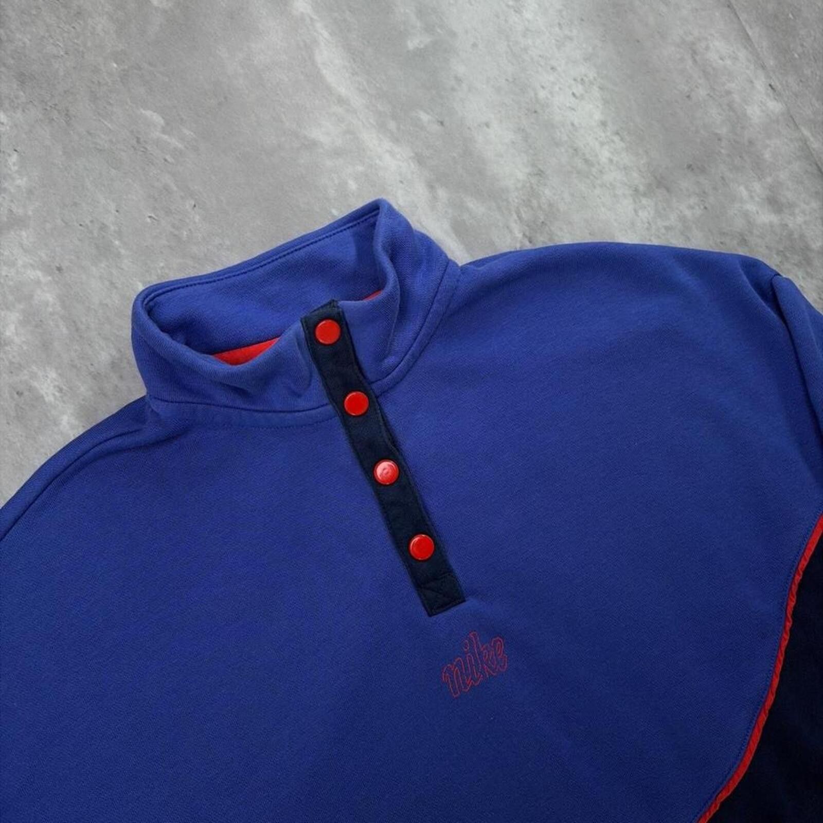 Nike Y2K Purple Nike Snap T Cropped Pullover Sweater Size XL / US 12-14 / IT 48-50 - 4 Thumbnail