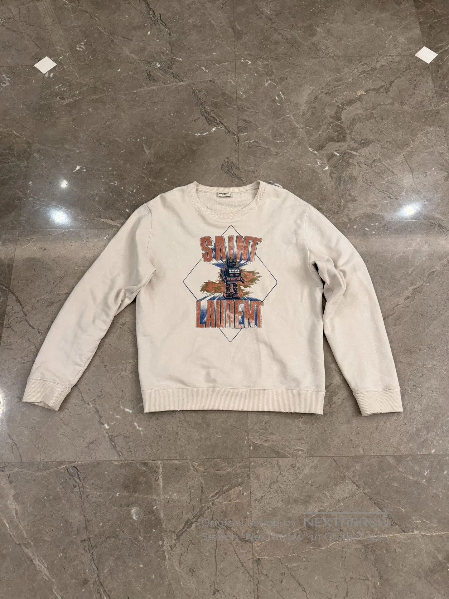 Saint Laurent Paris Saint Laurent White Robot Print Hoodie. Size US L / EU 52-54 / 3 - 3 Thumbnail