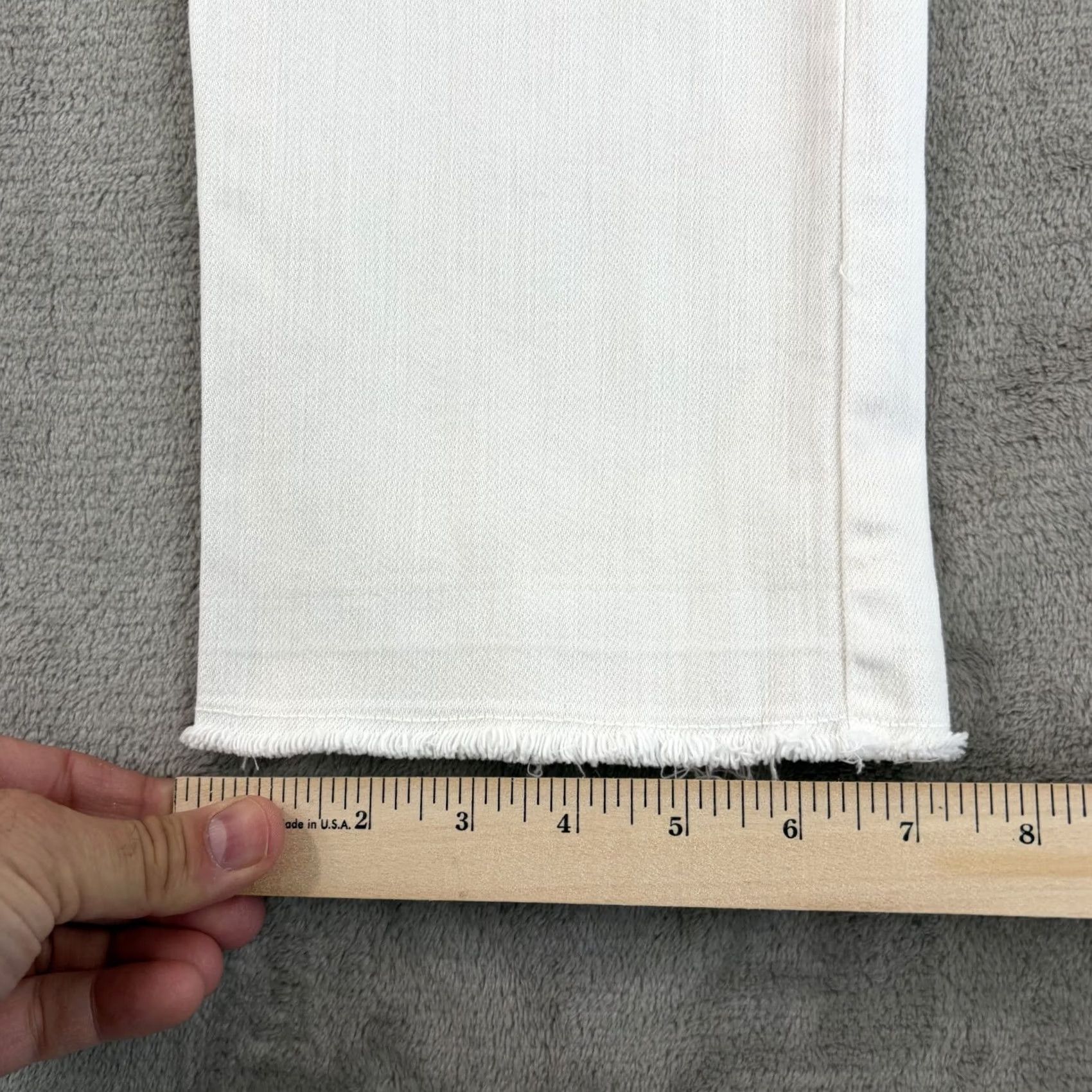 Nili Lotan Nili Lotan Straight Leg Raw Hem Jeans White Women 2 Stretch Made in USA 5-Pocket Inseam 25 in Size 26" / US 2 / IT 38 - 7 Thumbnail