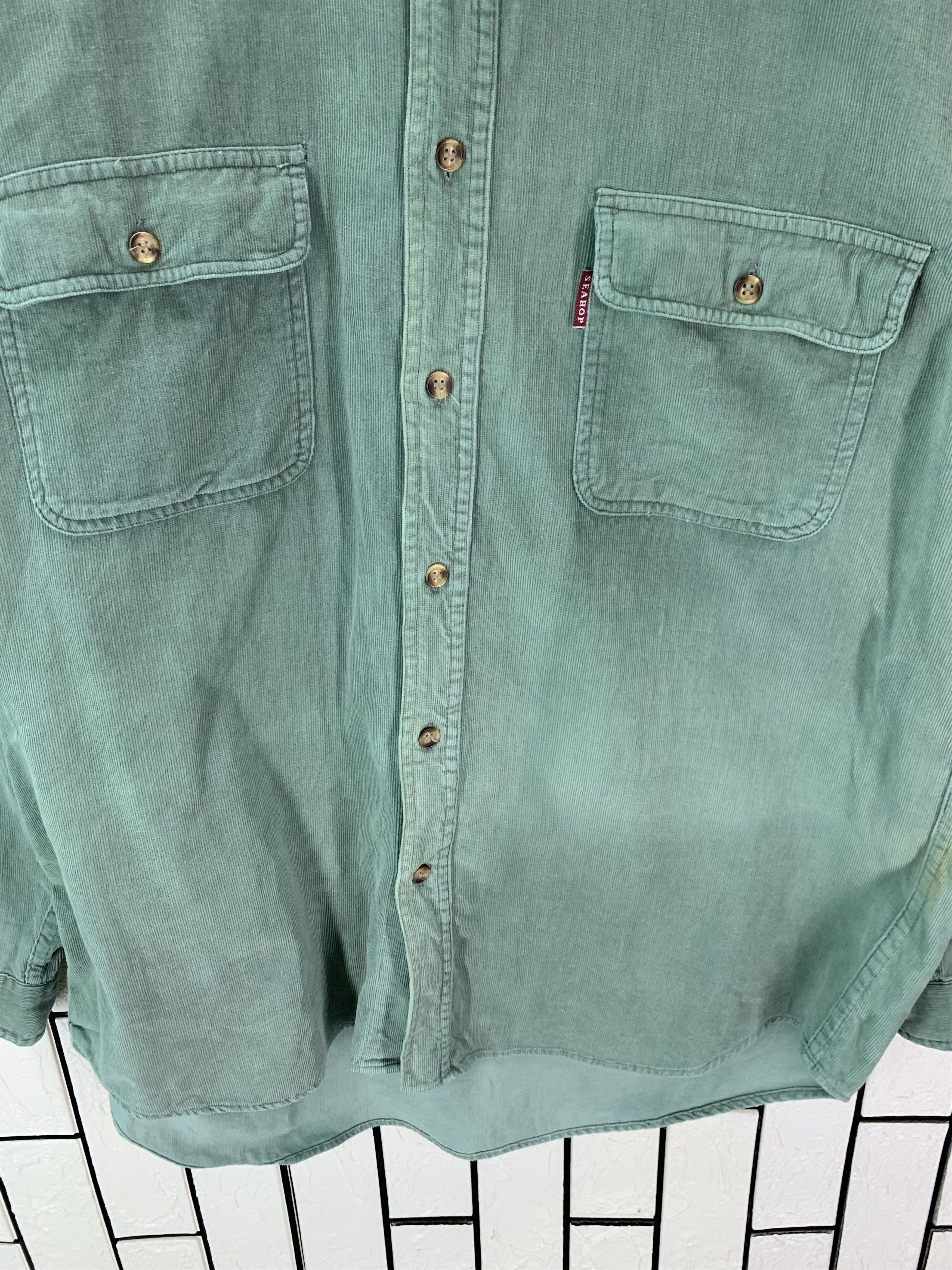 Vintage Vintage Faded Seahop Corduroy Shirt Button Size US M / EU 48-50 / 2 - 2 Thumbnail